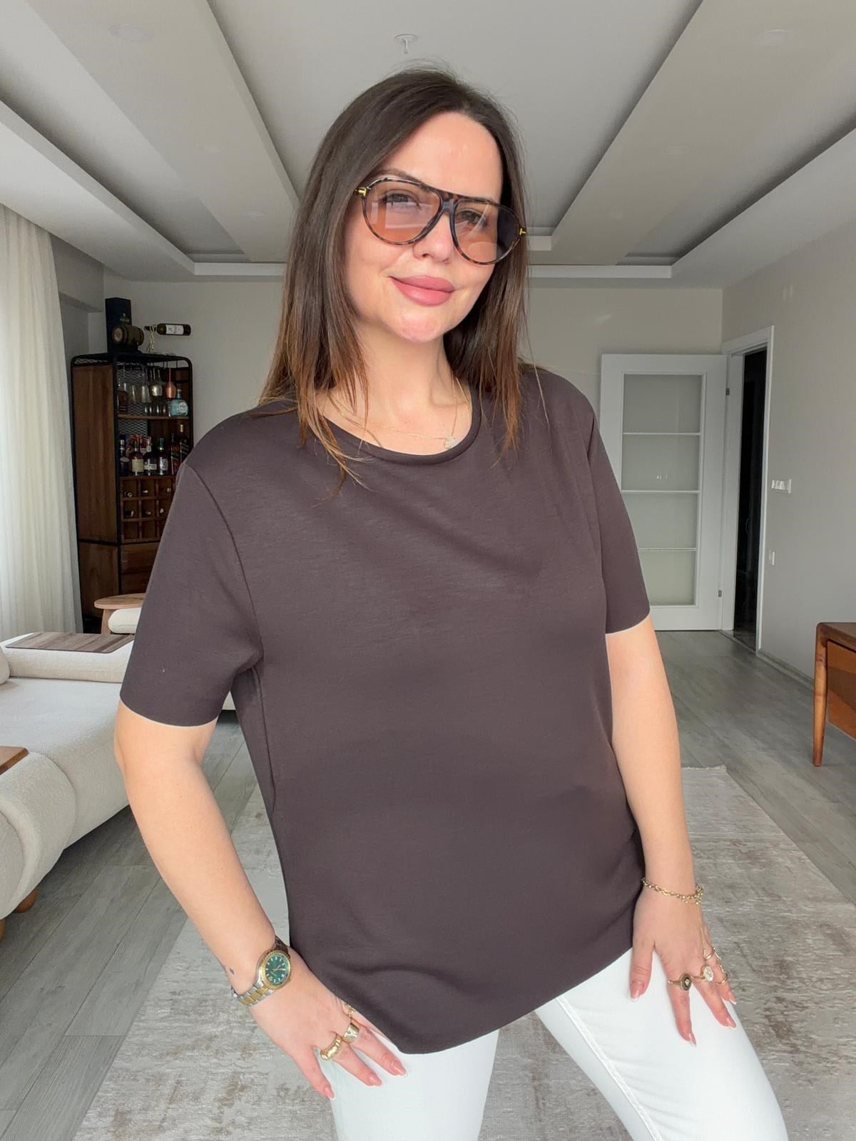 934 Tshirt KAHVE
