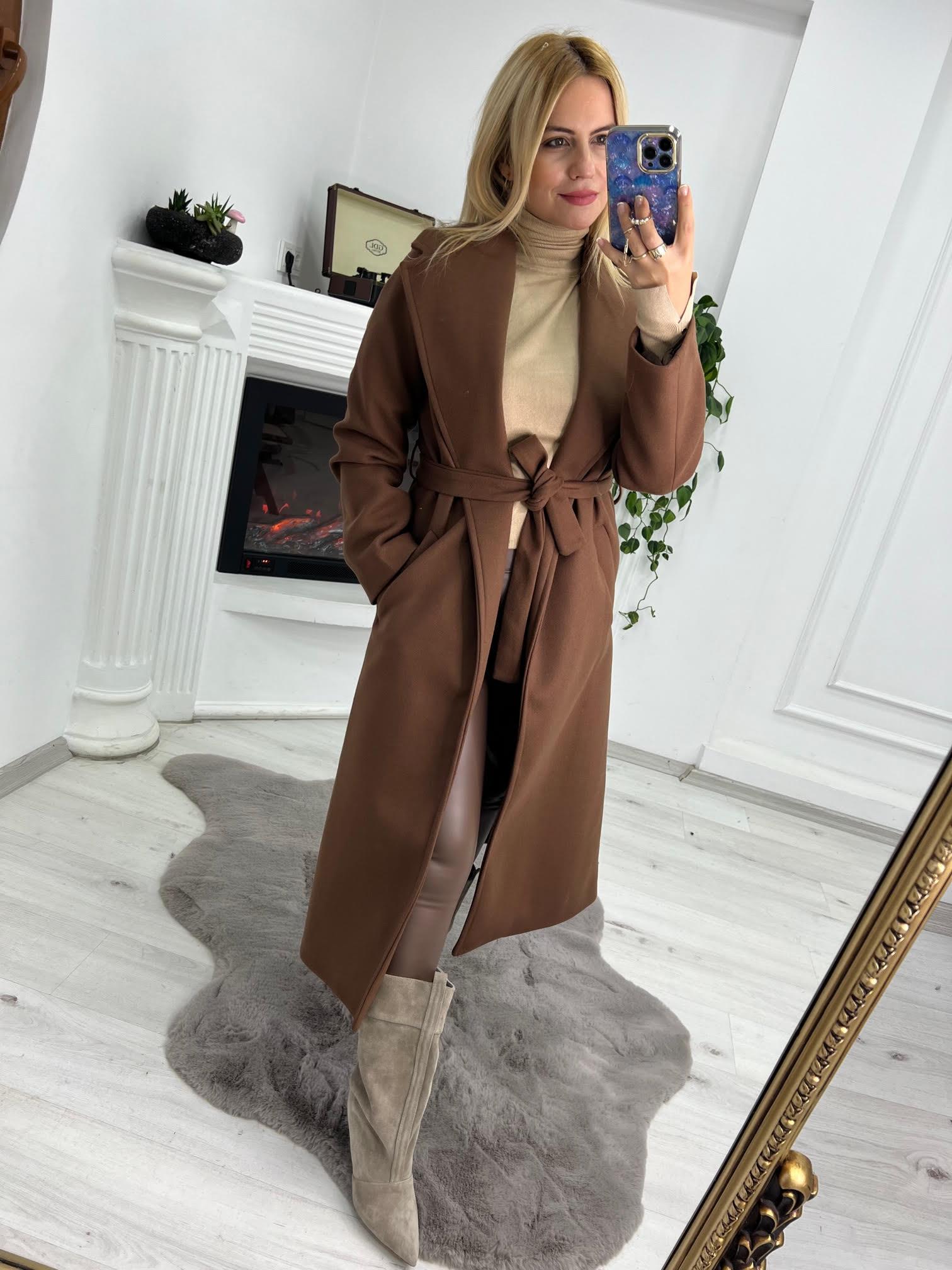 9350 Kaşe Kaban KAHVE