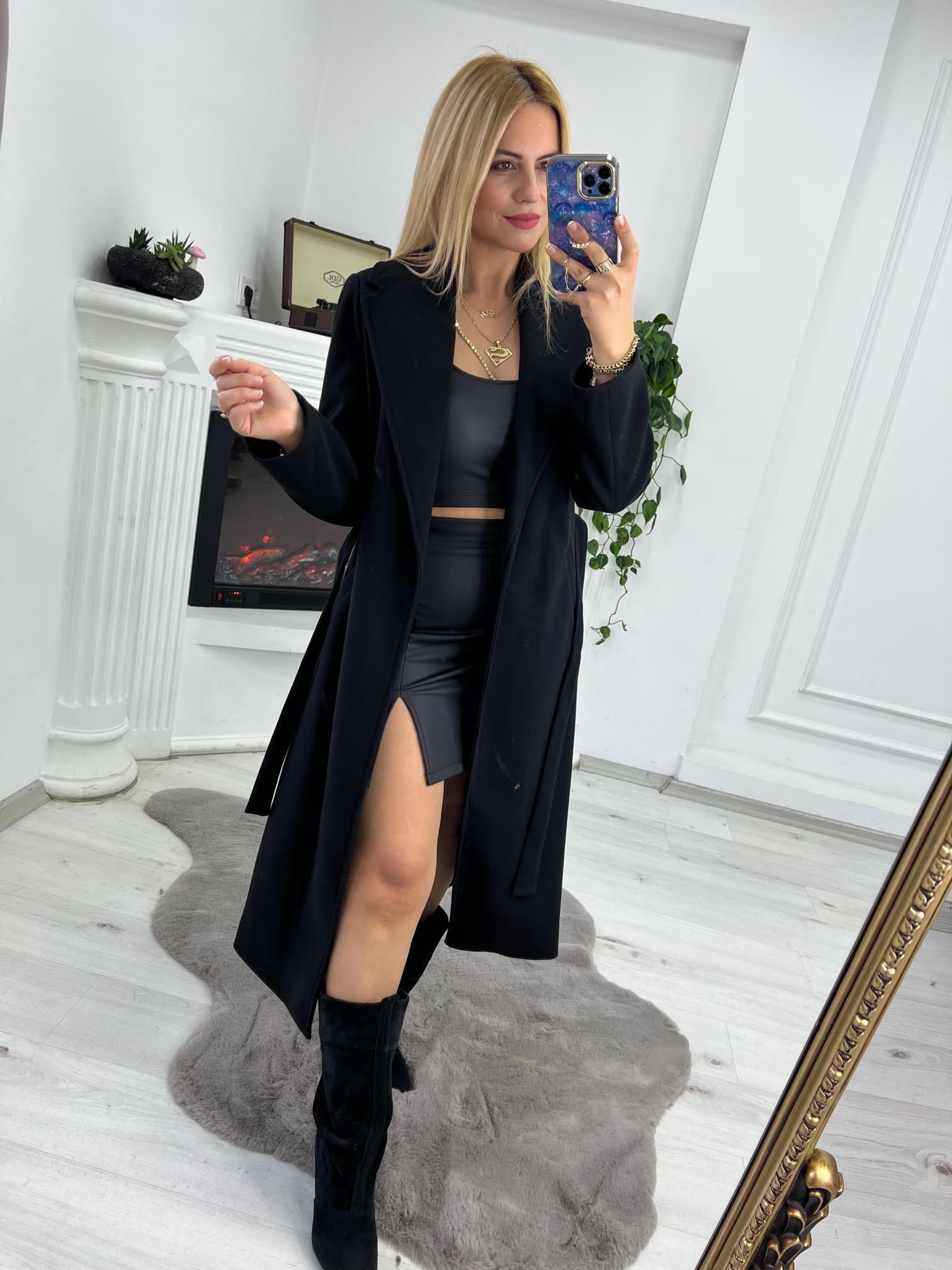 9350 Kaşe Kaban SİYAH