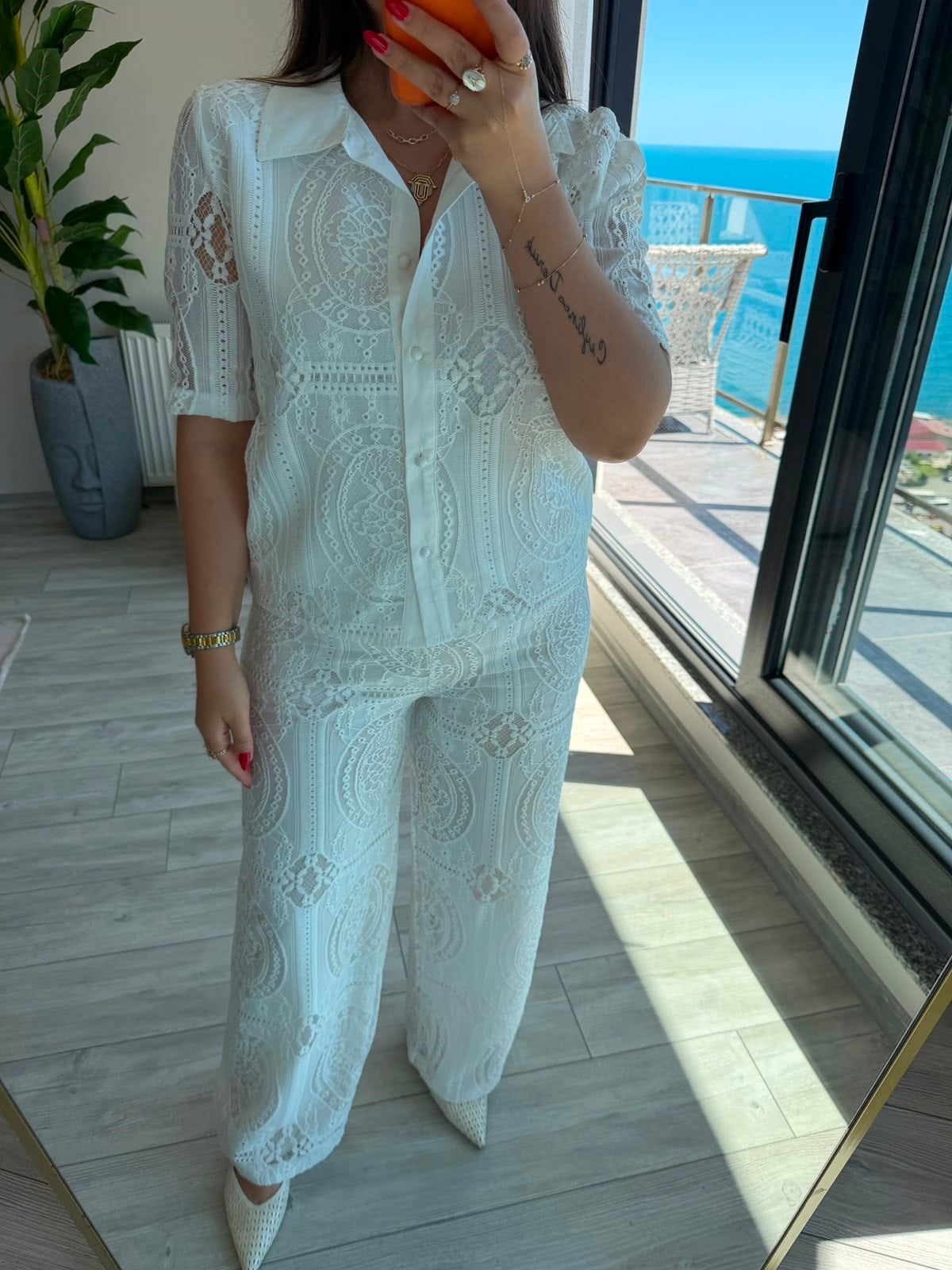 9615 Ajurlu Pantalon EKRU