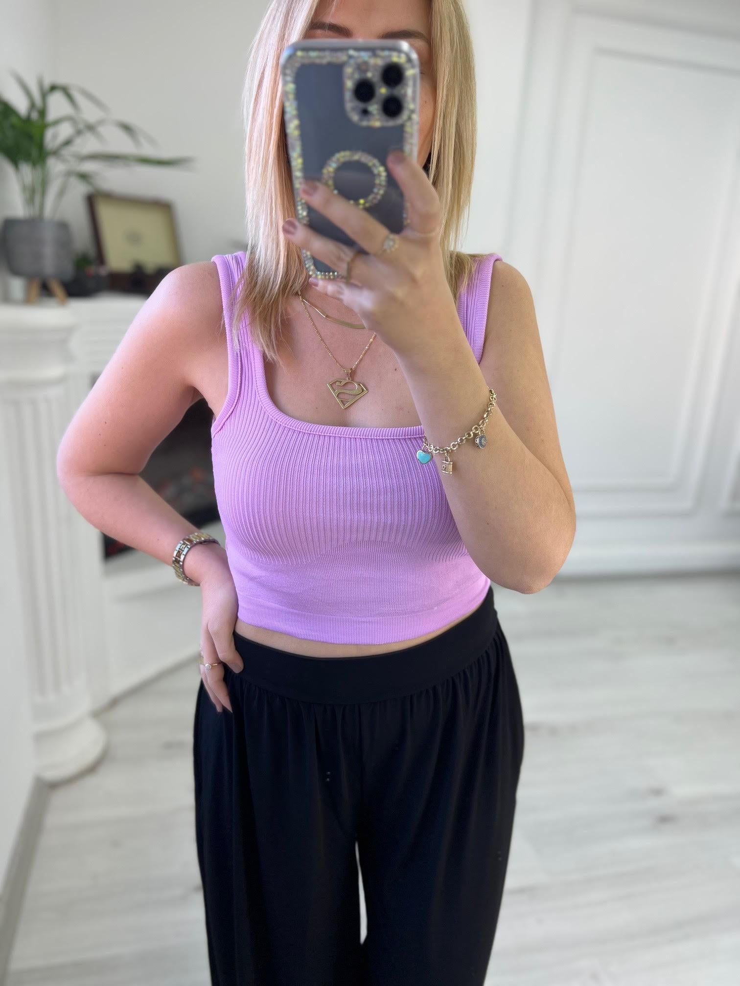 Askılı Crop LİLA