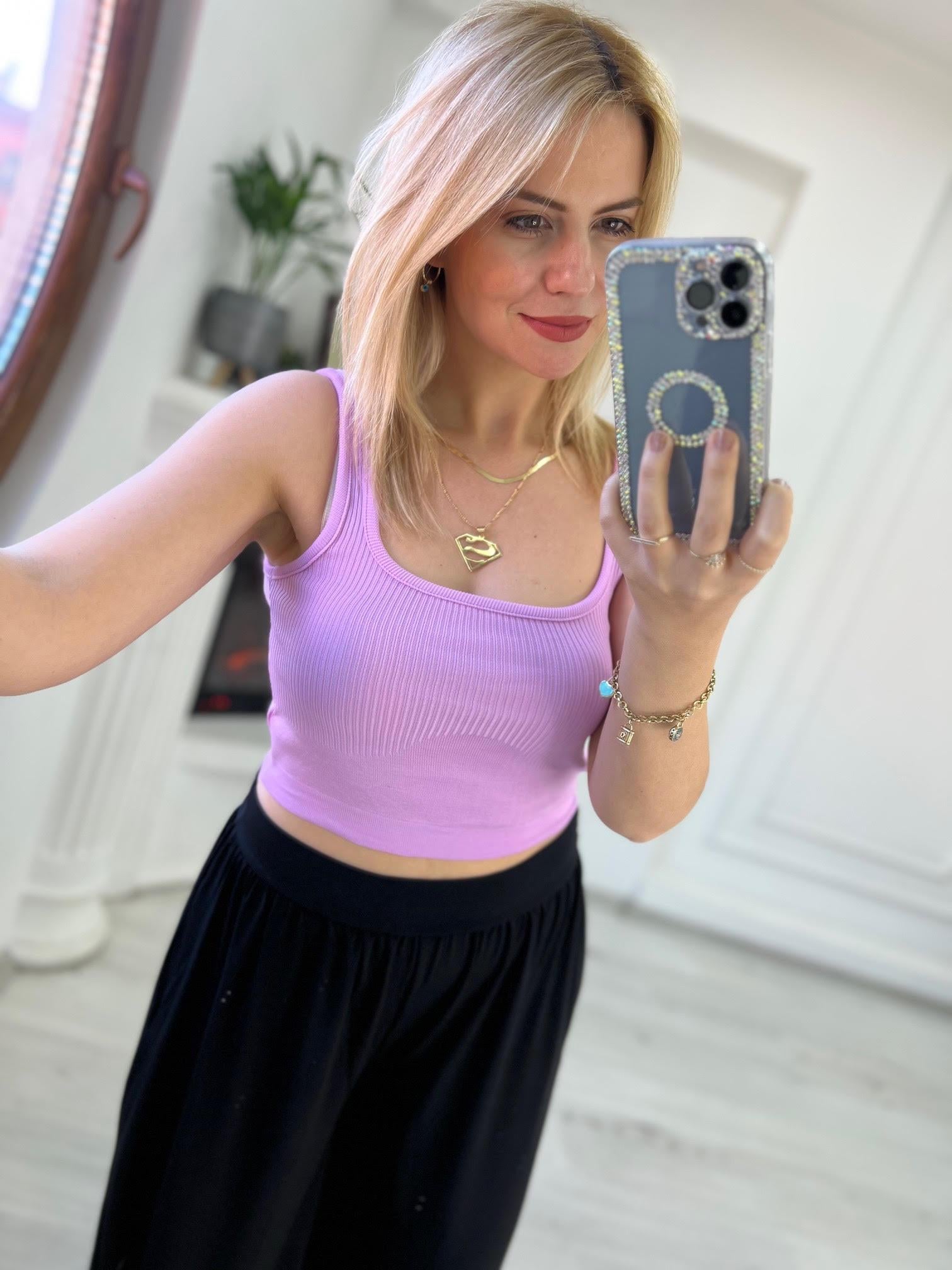 Askılı Crop LİLA