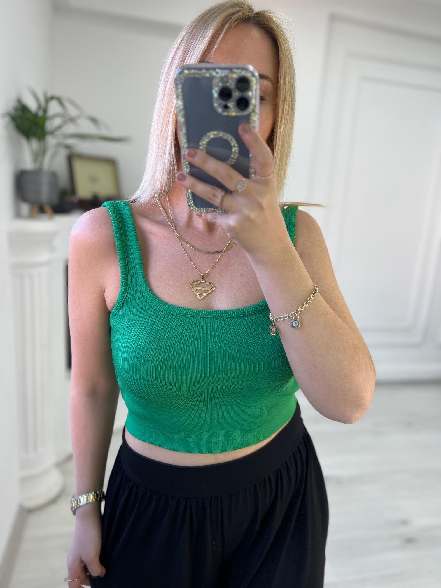 Askılı Crop YEŞİL