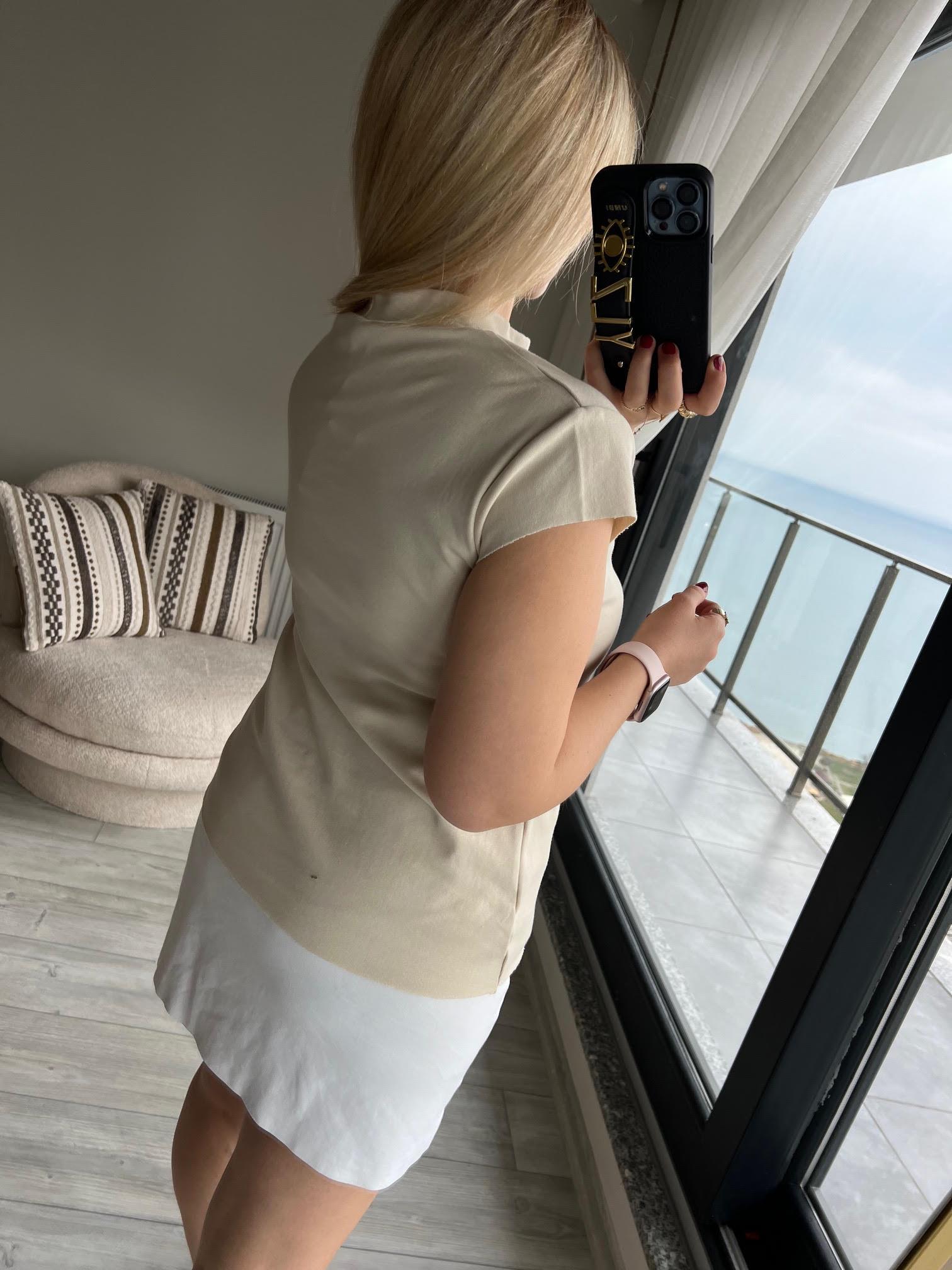Balıkçı Yaka Tshirt BEJ