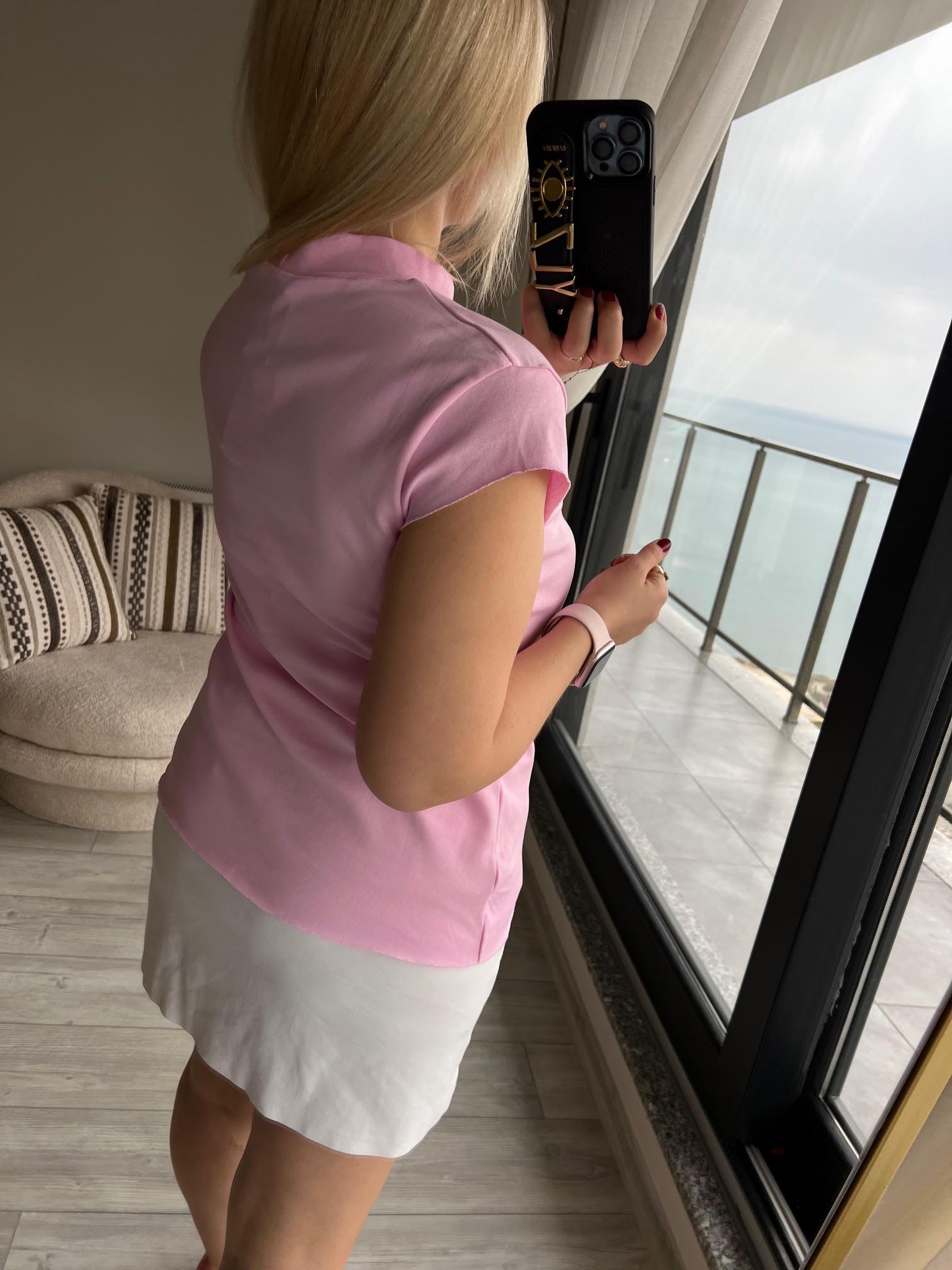 Balıkçı Yaka Tshirt PEMBE