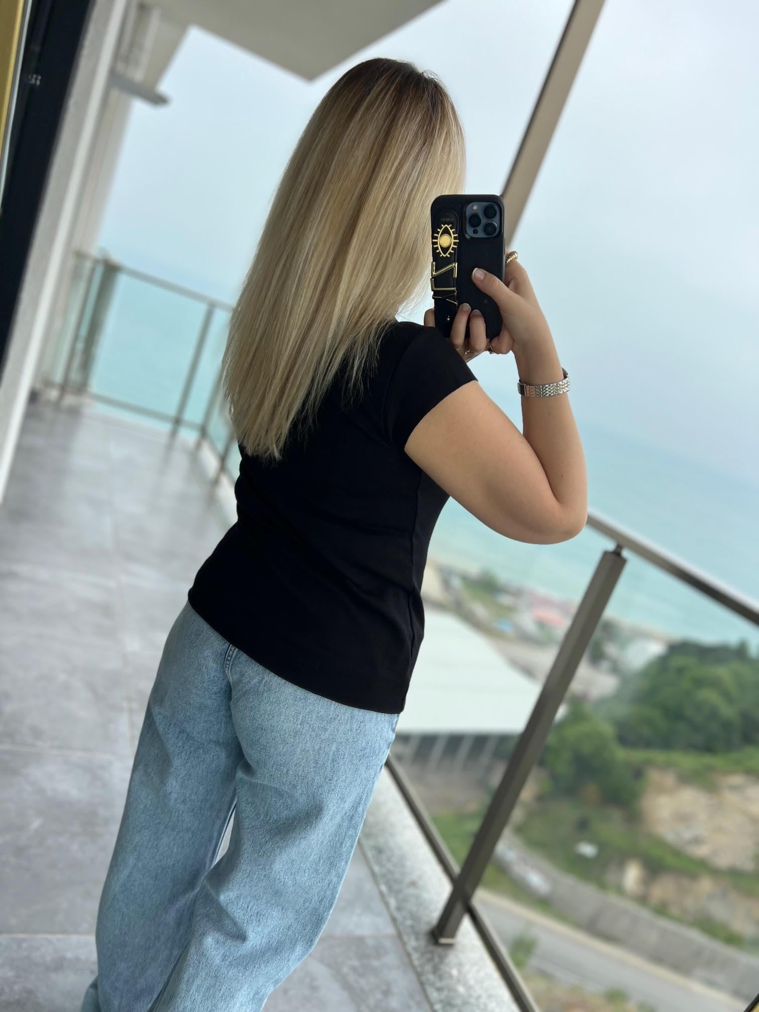 Balıkçı Yaka Tshirt SİYAH