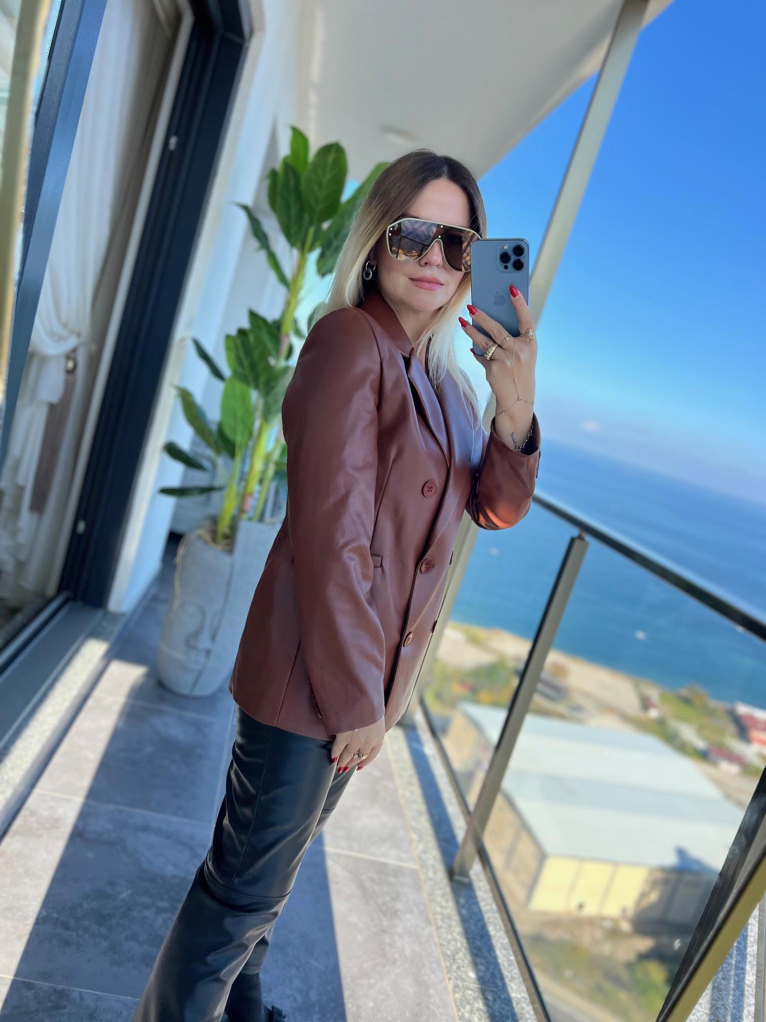 Blazer Deri Ceket TABA