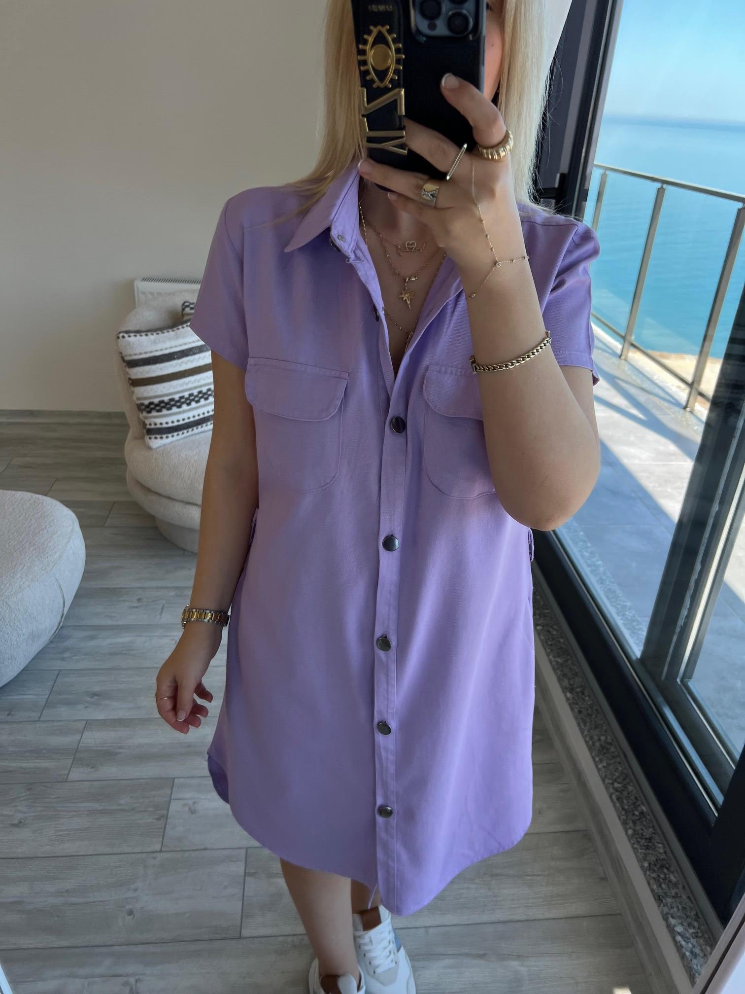 Cepli Elbise LİLA
