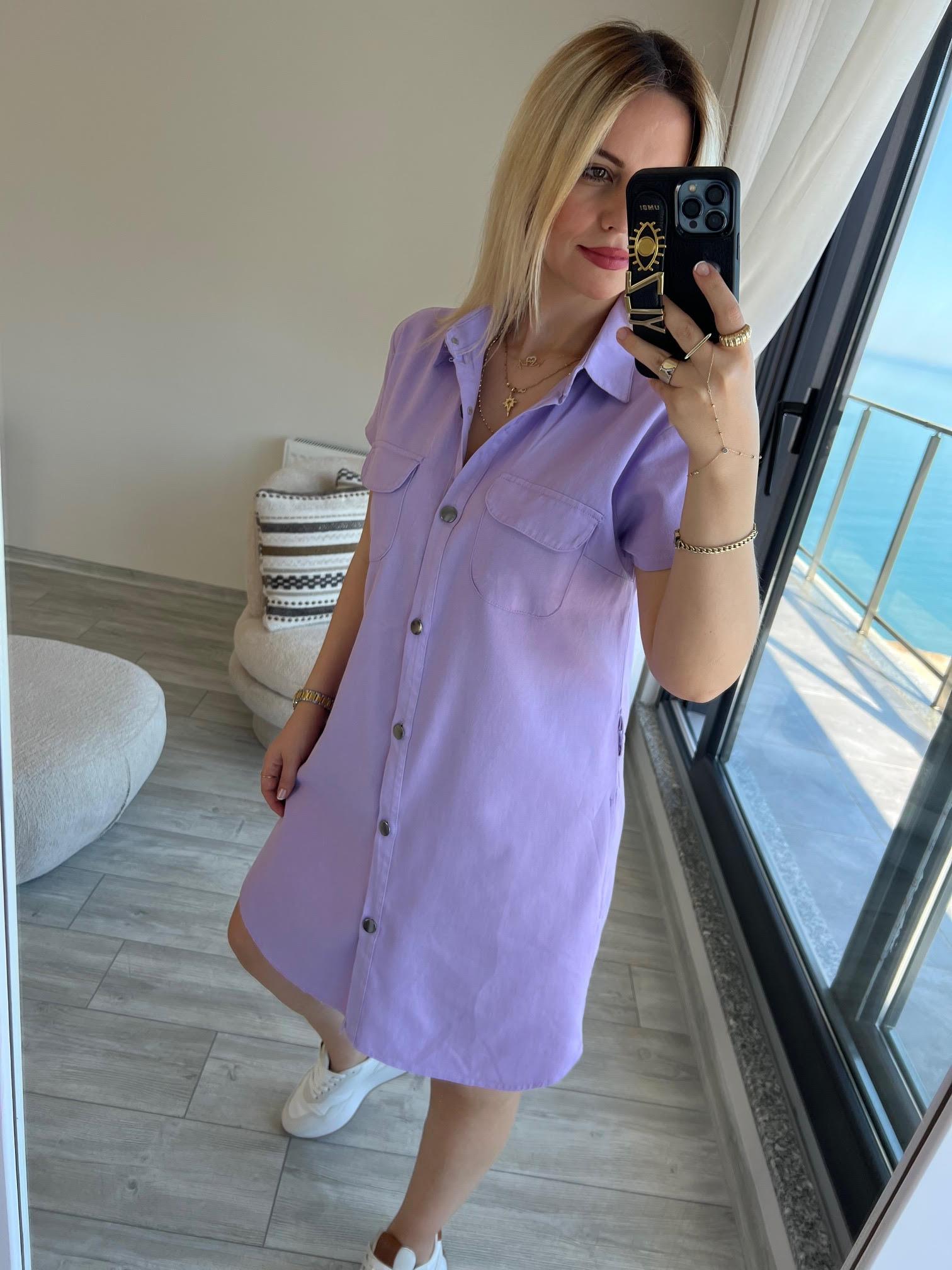 Cepli Elbise LİLA