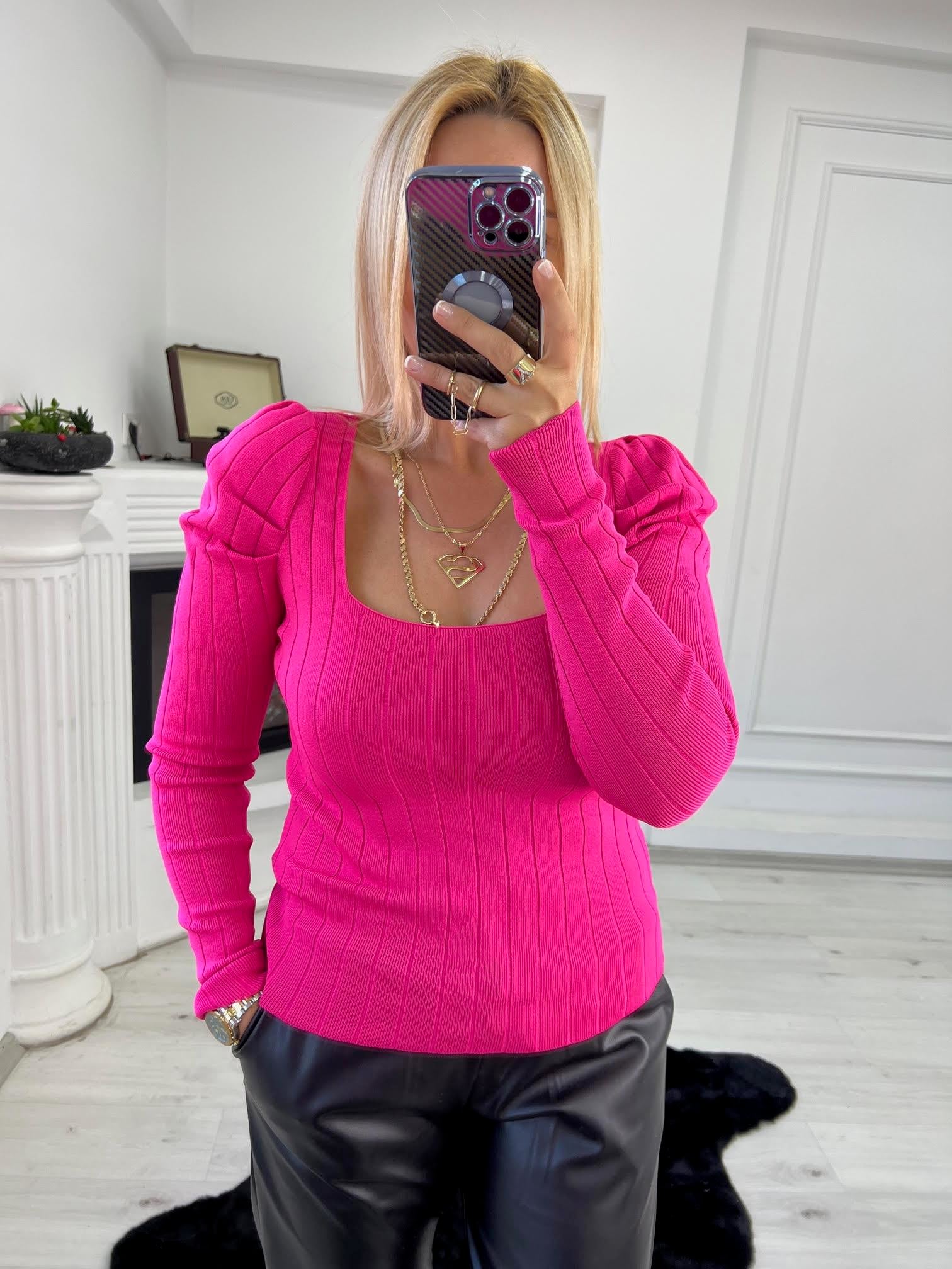 Karpuz Kol Triko PEMBE
