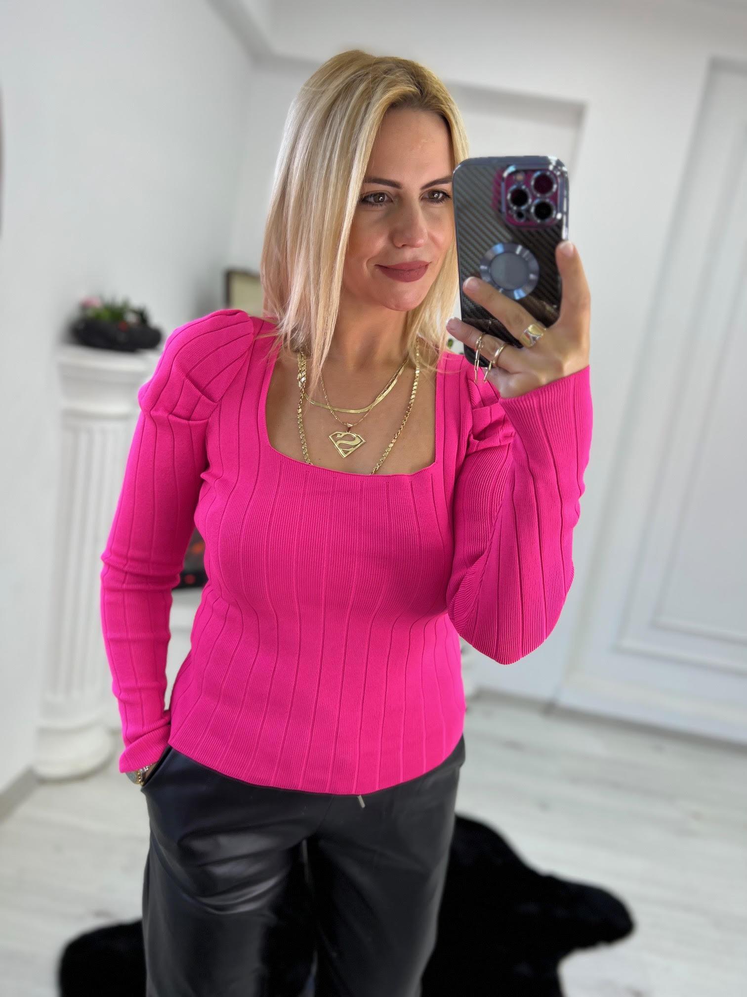 Karpuz Kol Triko PEMBE