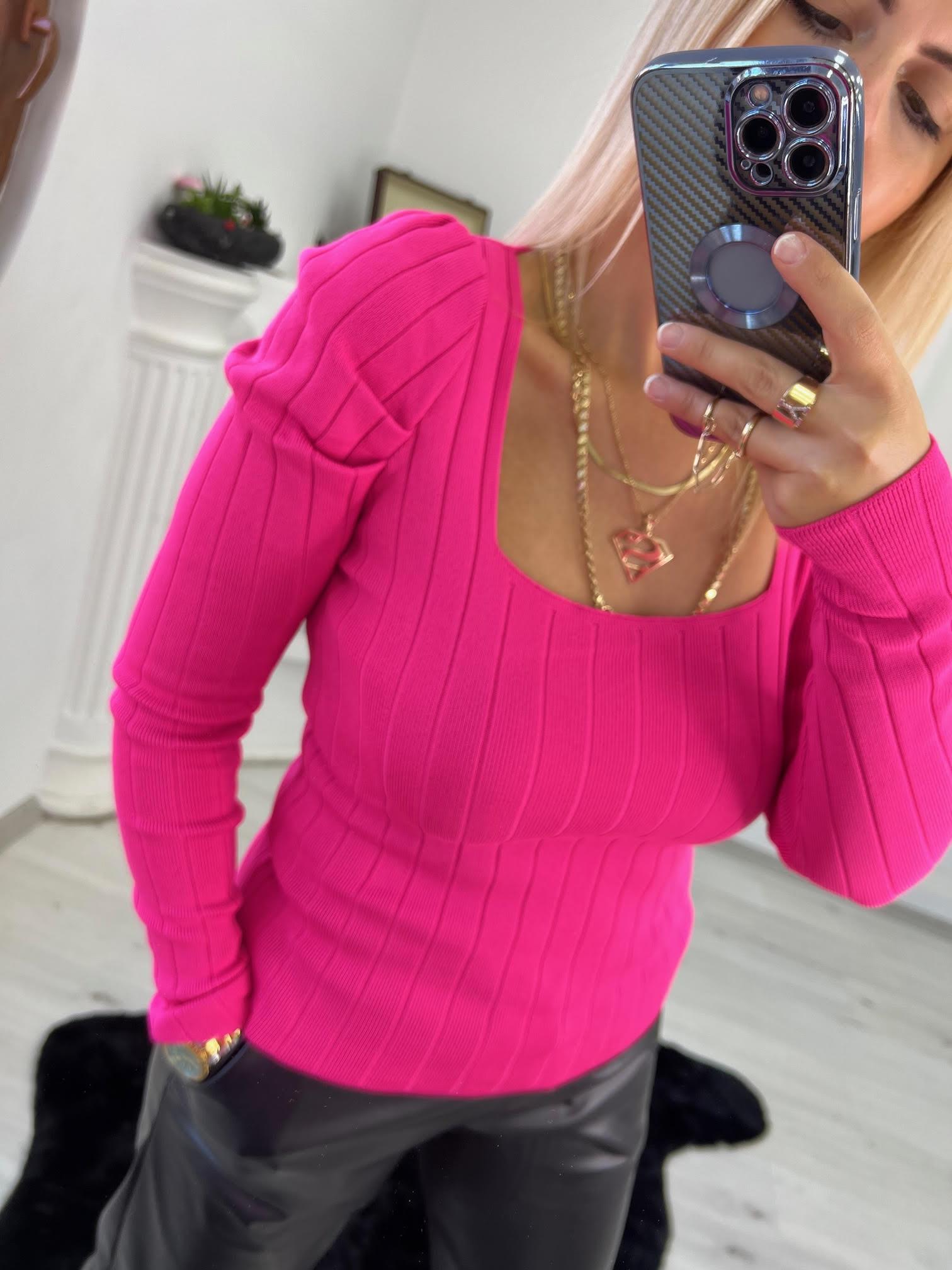 Karpuz Kol Triko PEMBE