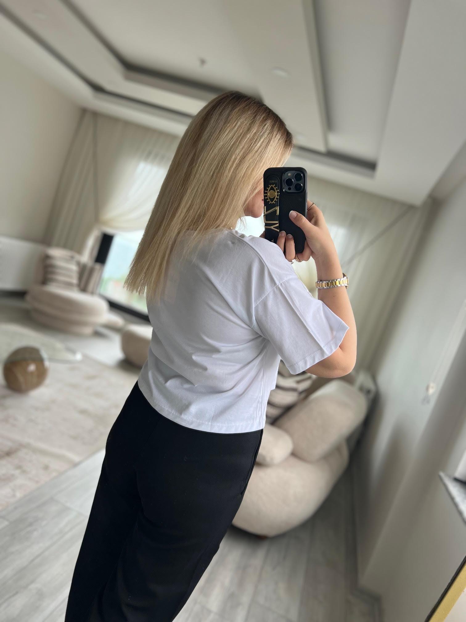 Kısa Tshirt BEYAZ