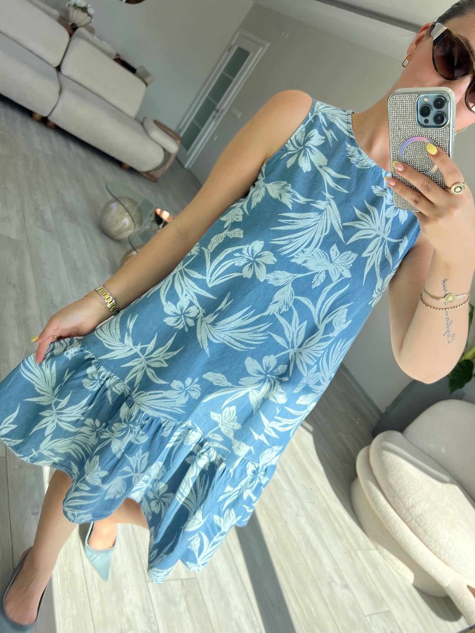 Kot Tencel Elbise İNDİGO
