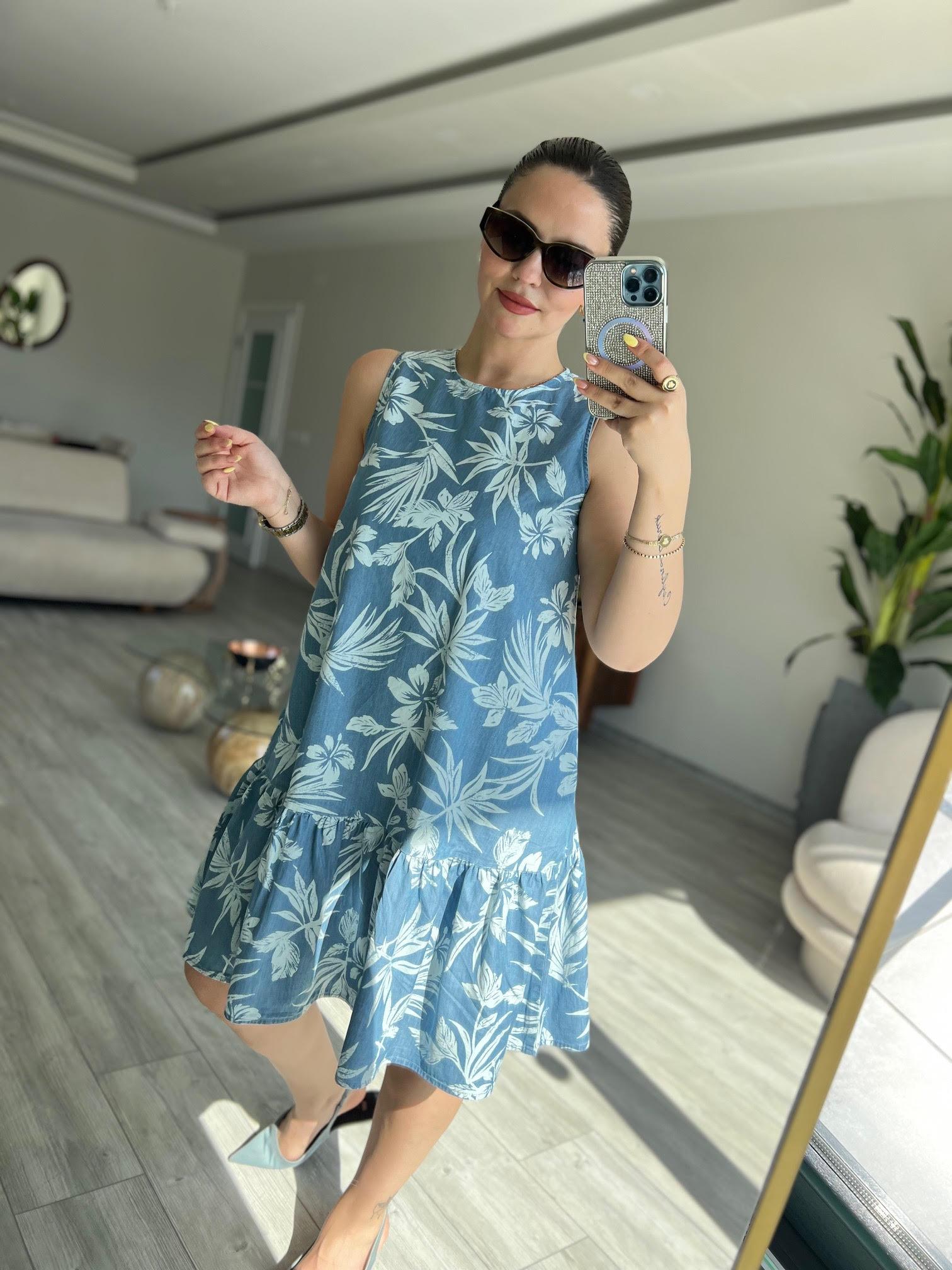 Kot Tencel Elbise İNDİGO