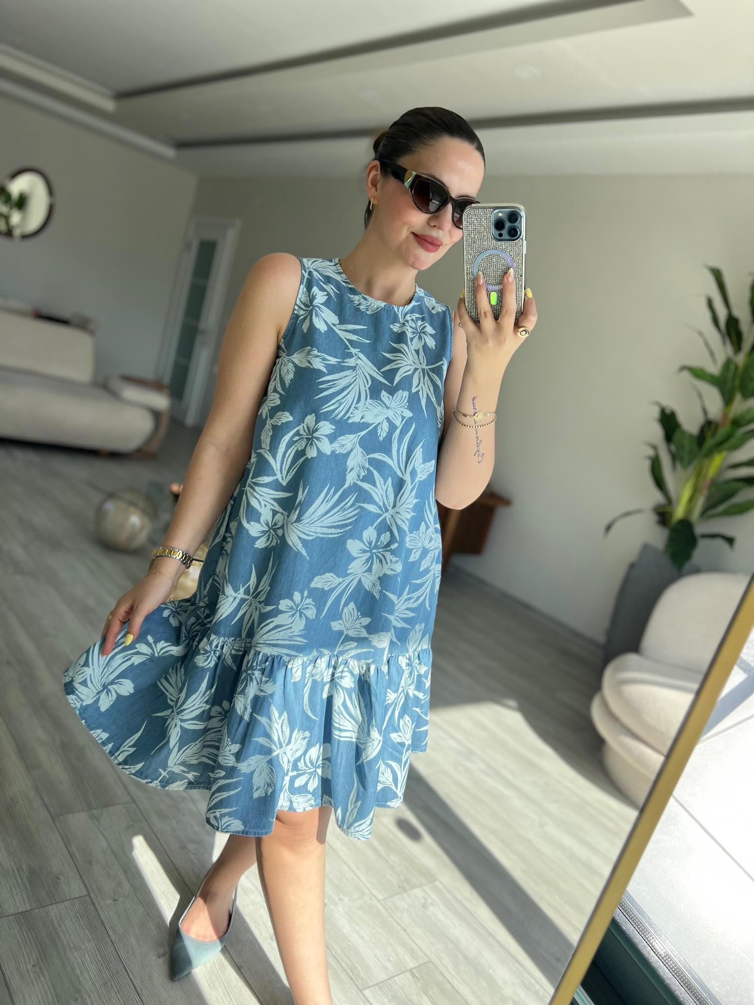 Kot Tencel Elbise İNDİGO