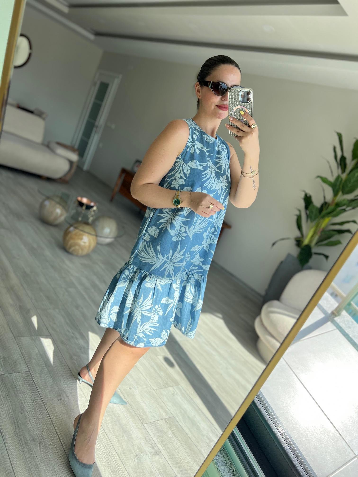 Kot Tencel Elbise İNDİGO