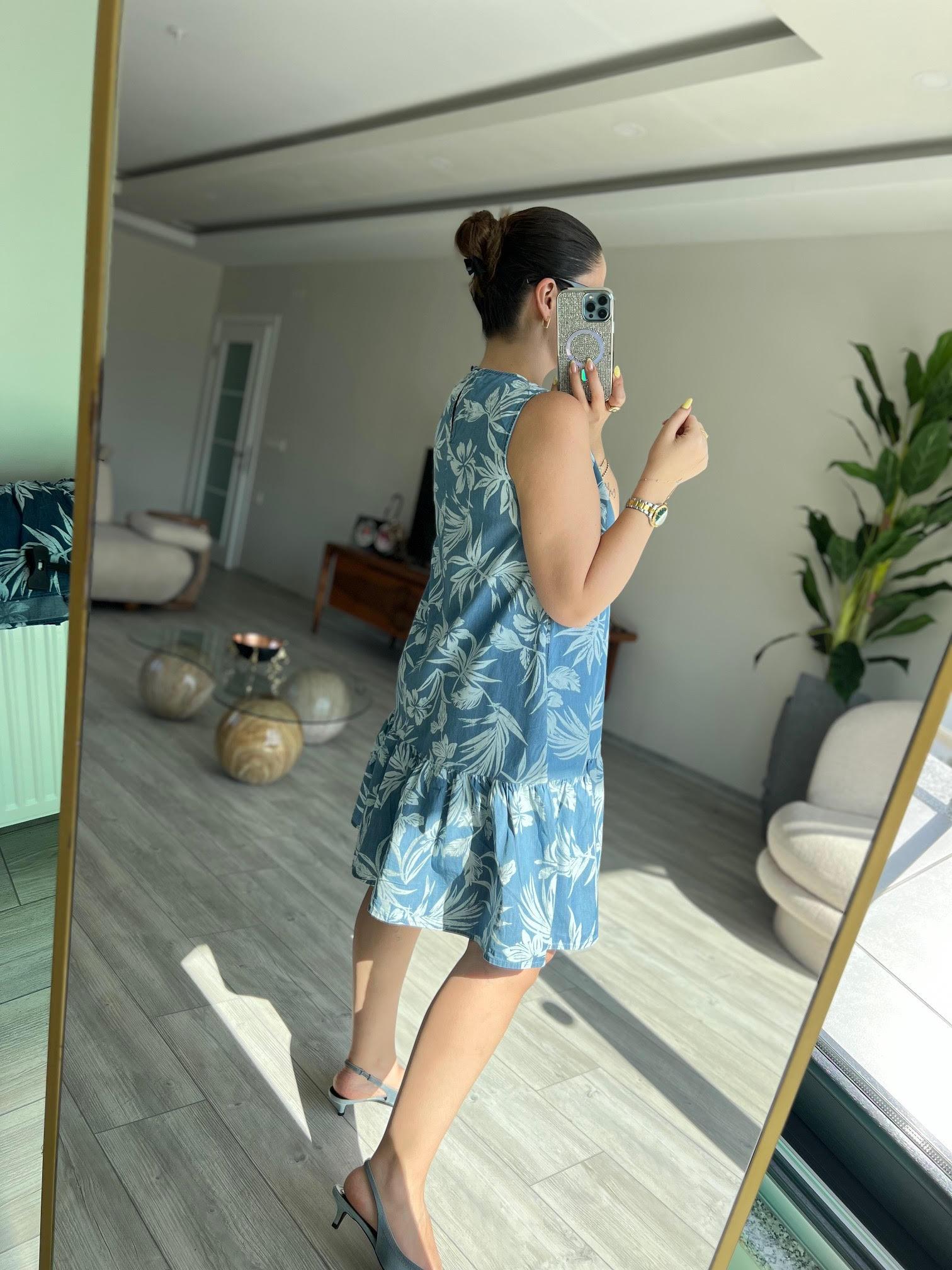Kot Tencel Elbise İNDİGO
