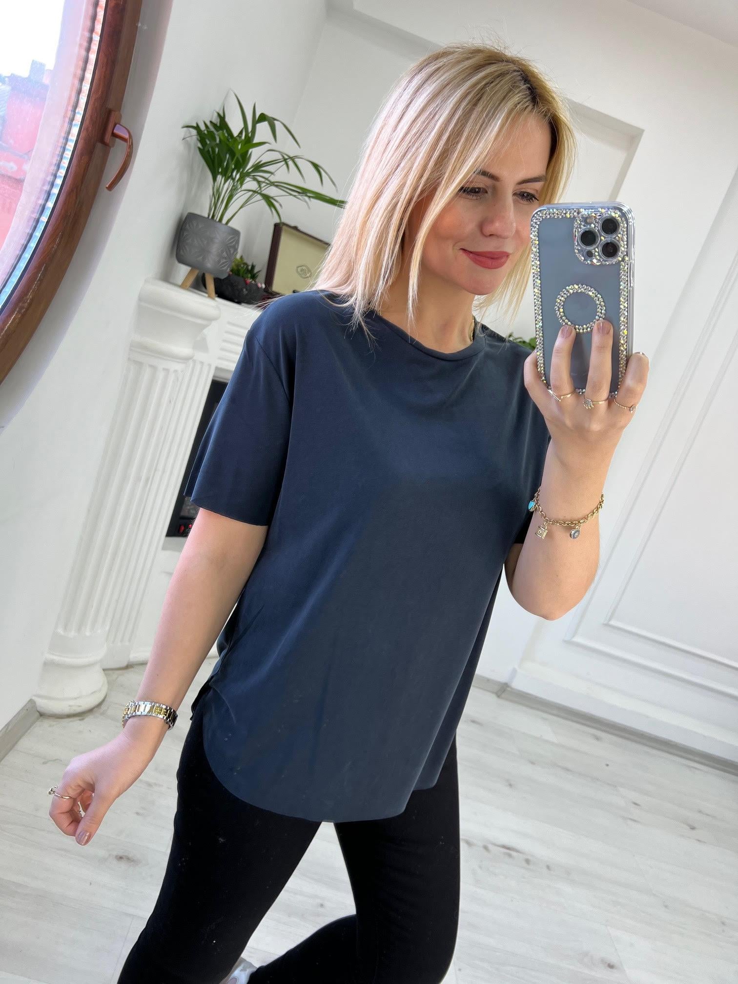 Tiril Kısa Kollu Tshirt SİYAH