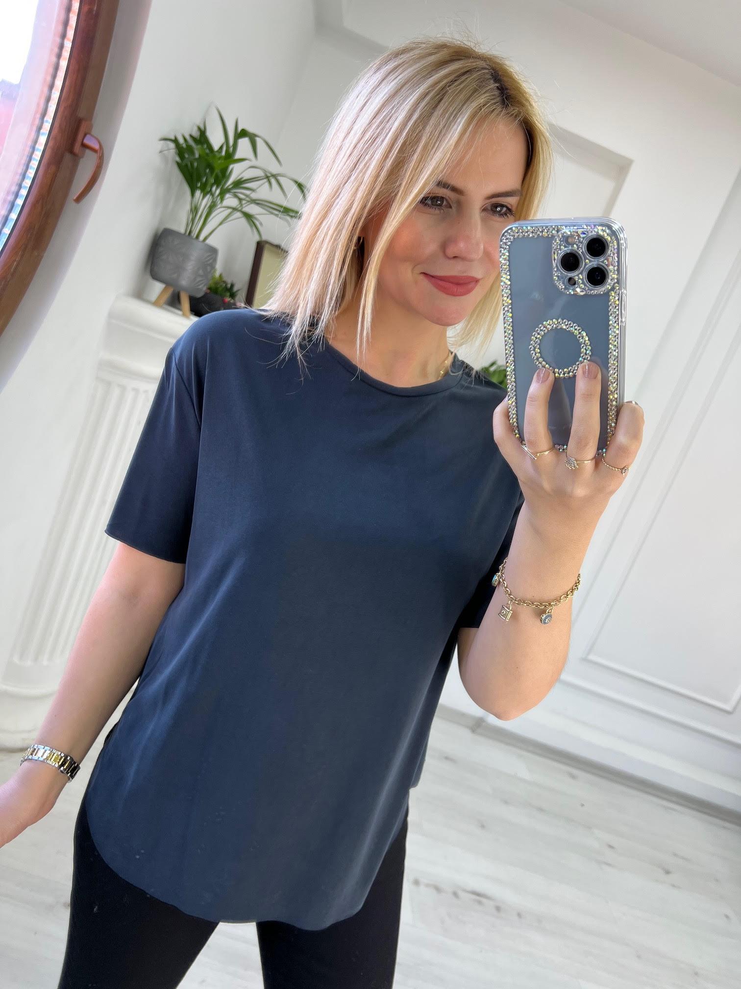 Tiril Kısa Kollu Tshirt SİYAH