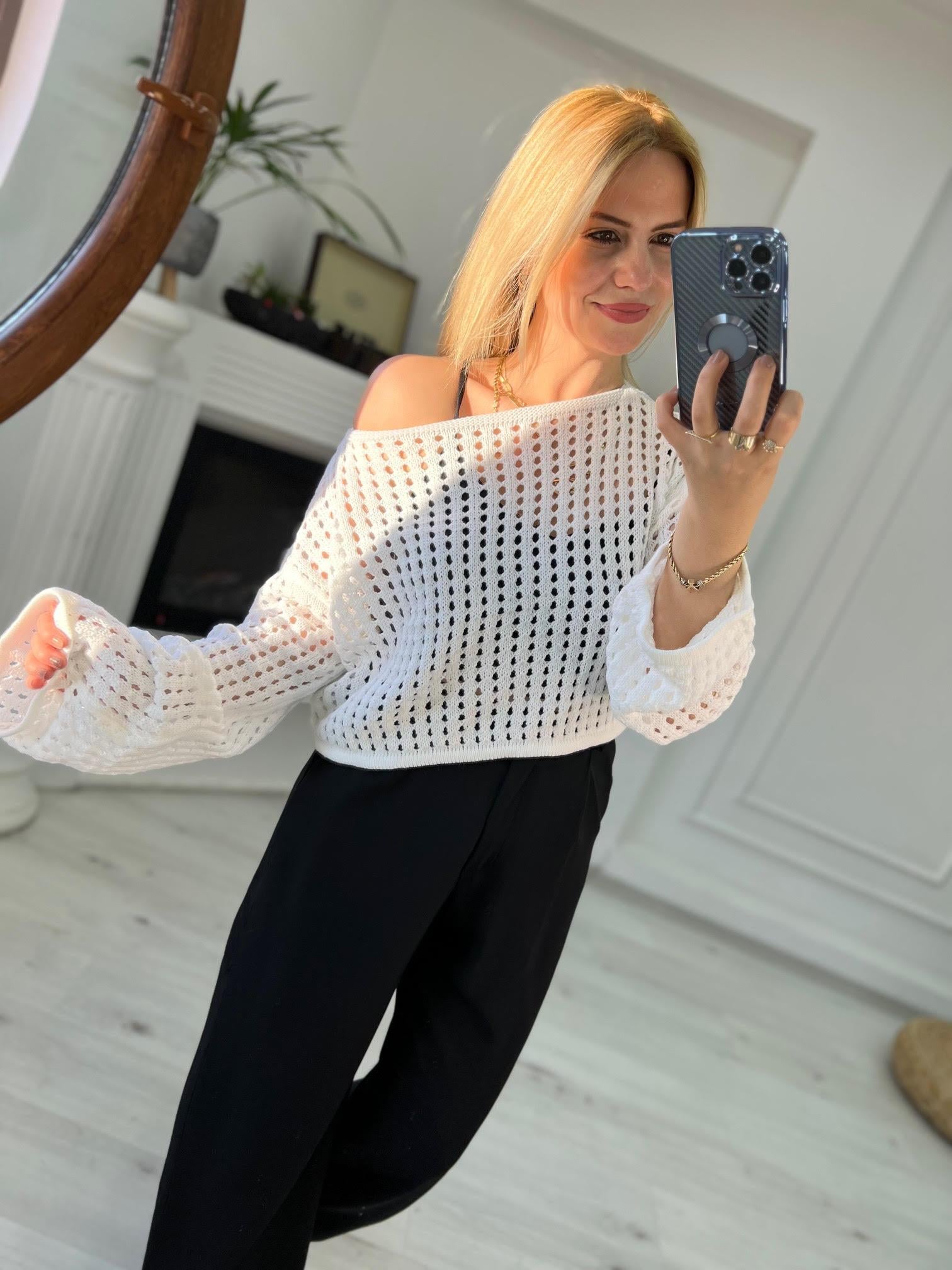 Triko Crop BEYAZ