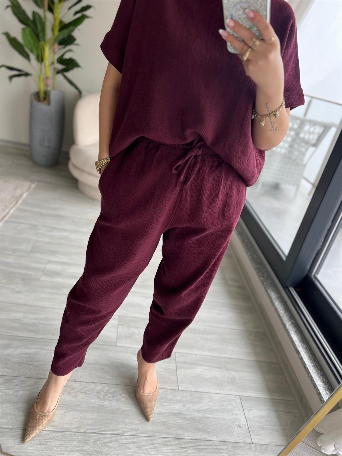 001 Salaş Kısa Kollu Takım BORDO