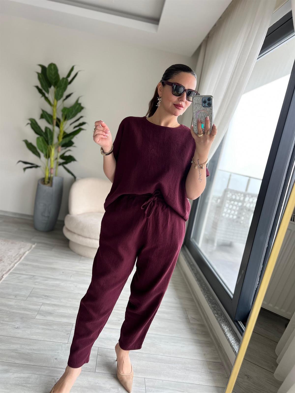 001 Salaş Kısa Kollu Takım BORDO