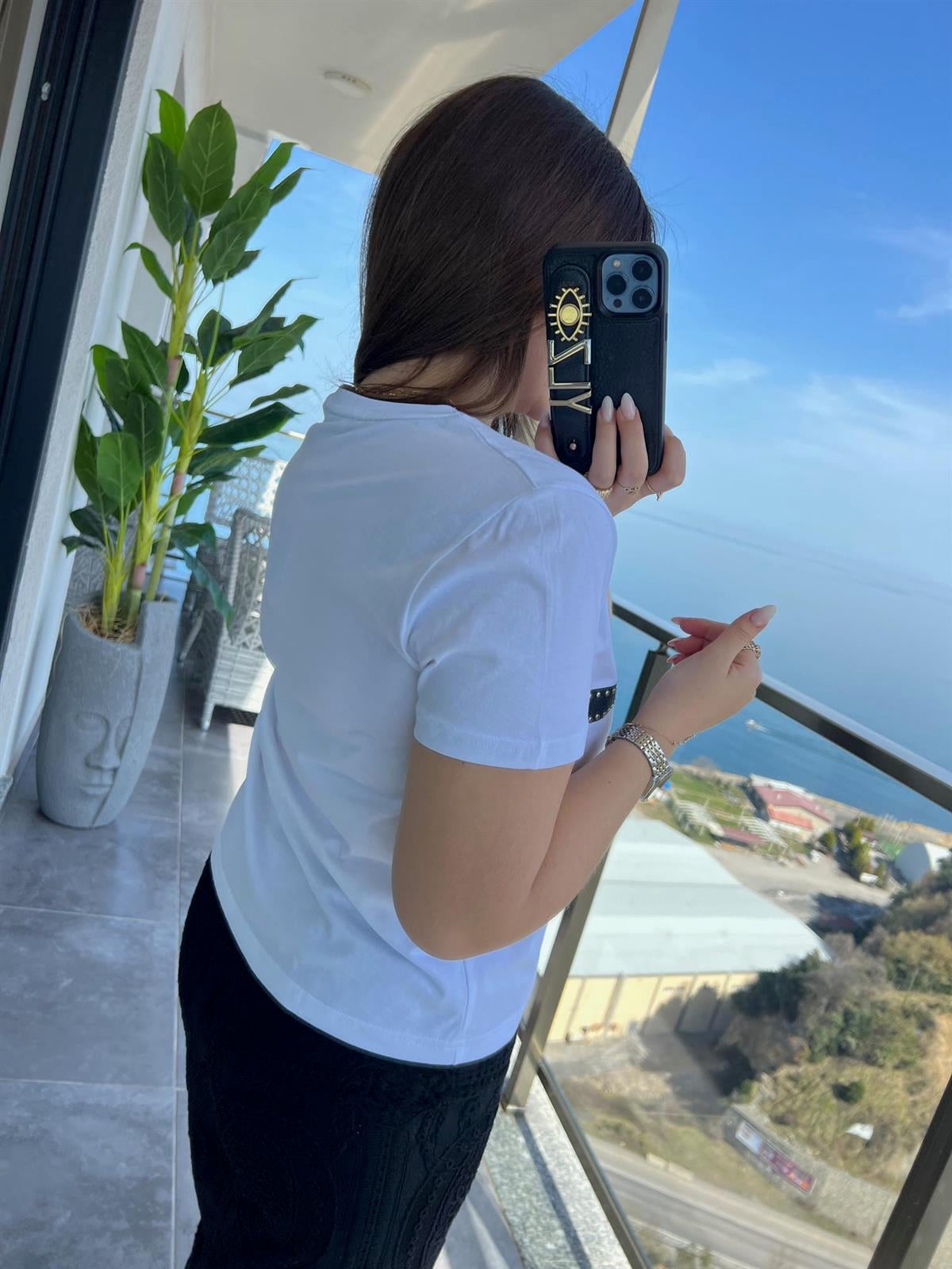 0016 Kemer Baskılı Tshirt BEYAZ
