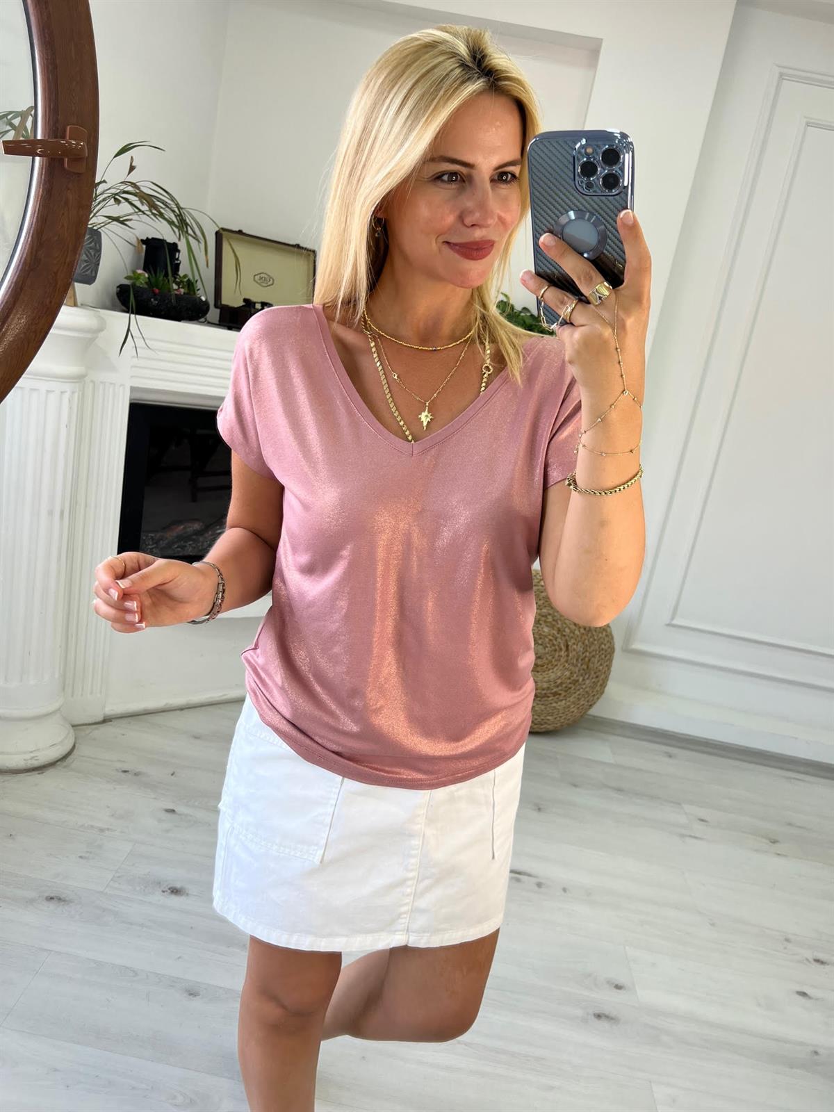 002 Ön V Arka V Tshirt LİLA