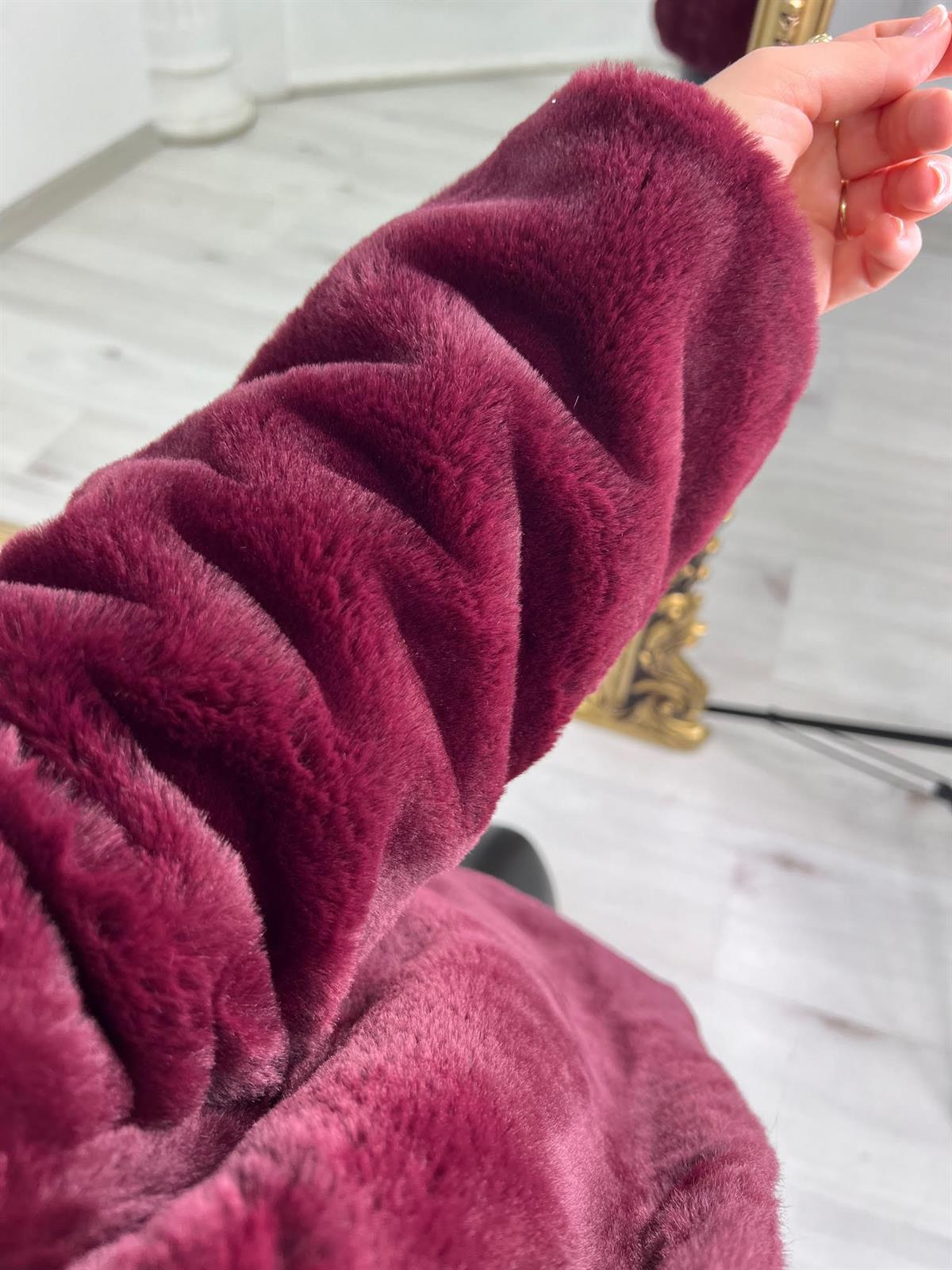 01 Peluş Mont BORDO