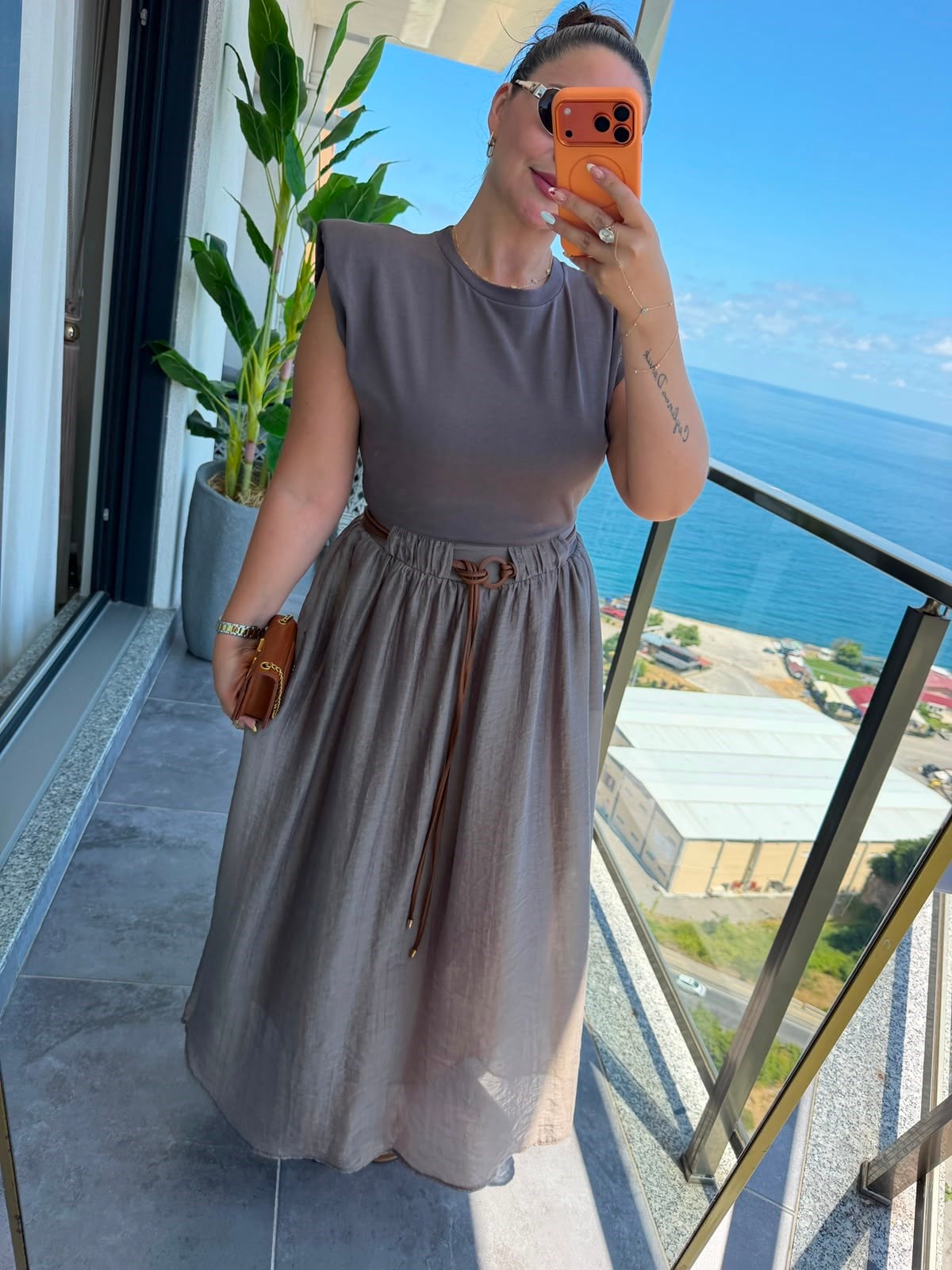 0103 Garnili Elbise BRONZ