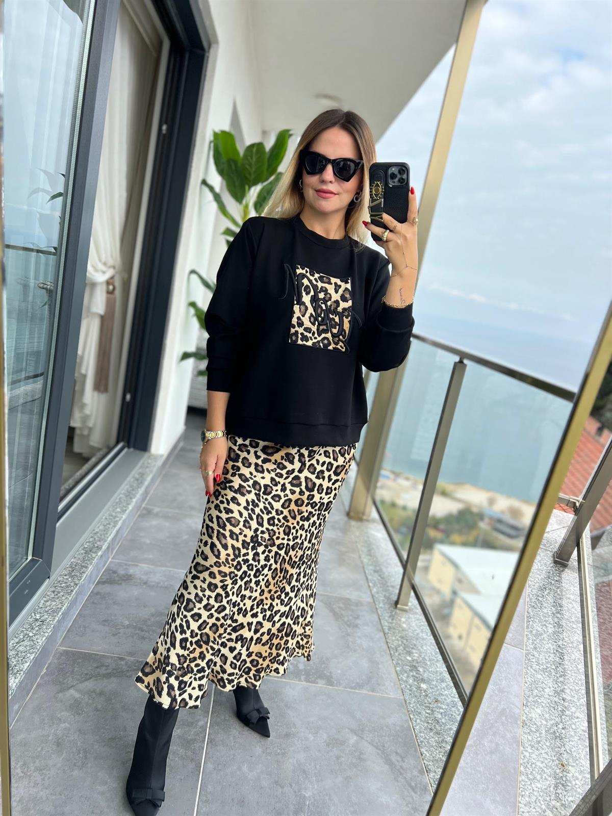 0114 Leopar Etaklı Takım BEJ