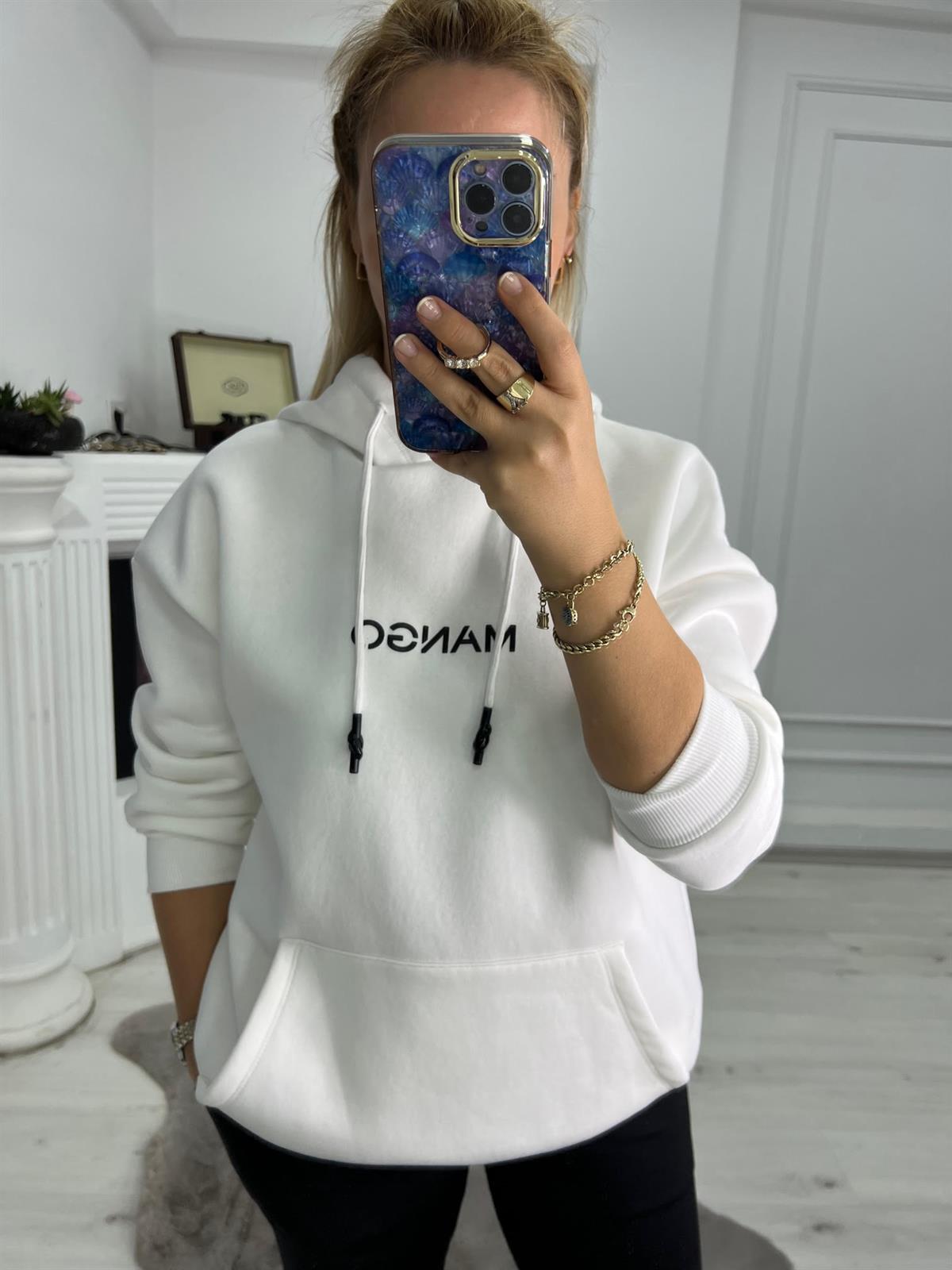 02 Kapüşonlu Sweat BEYAZ