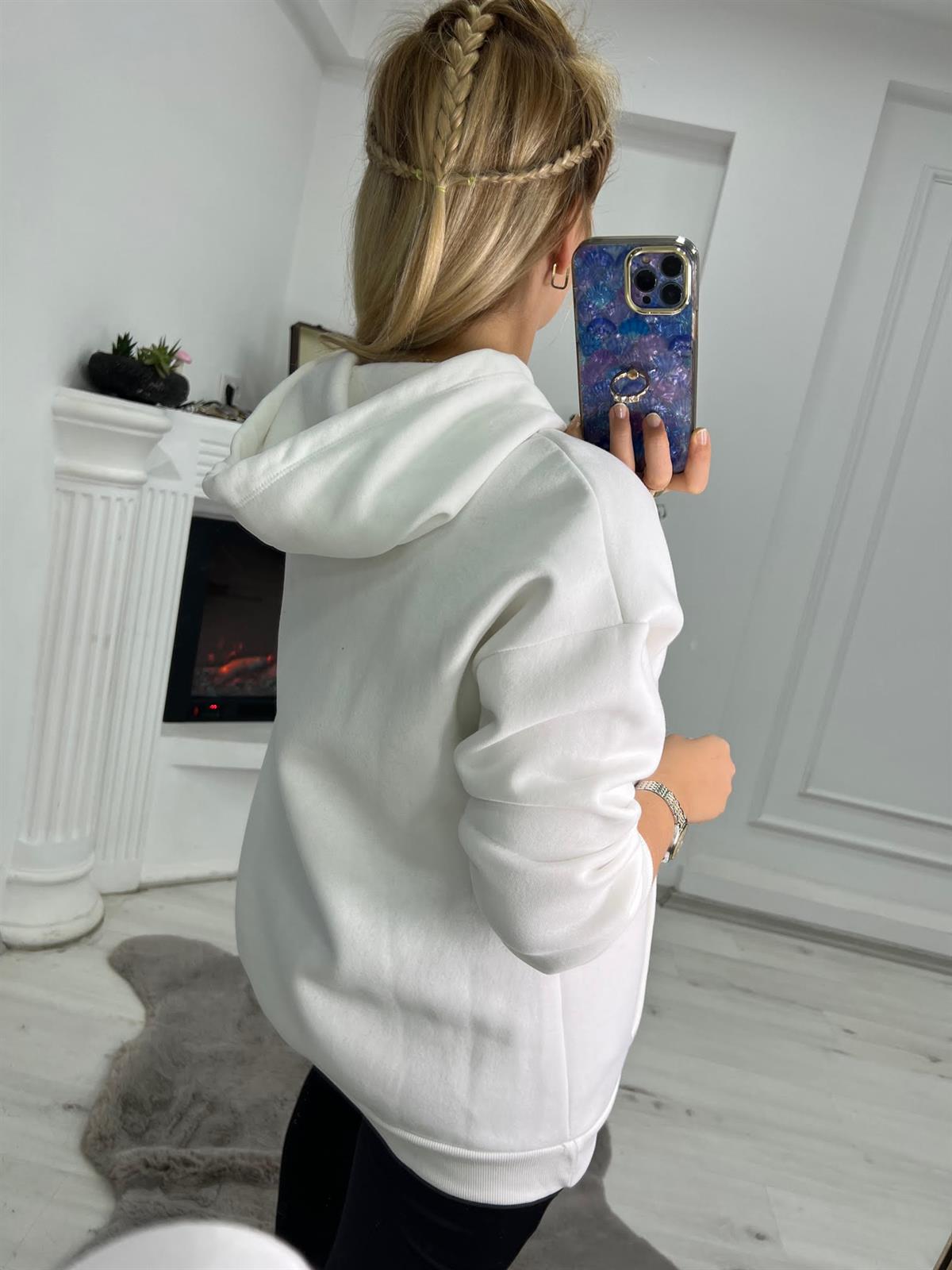 02 Kapüşonlu Sweat BEYAZ