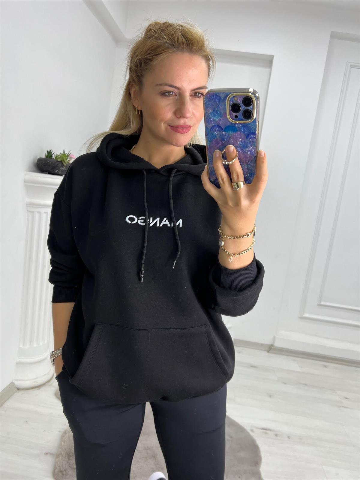 02 Kapüşonlu Sweat SİYAH