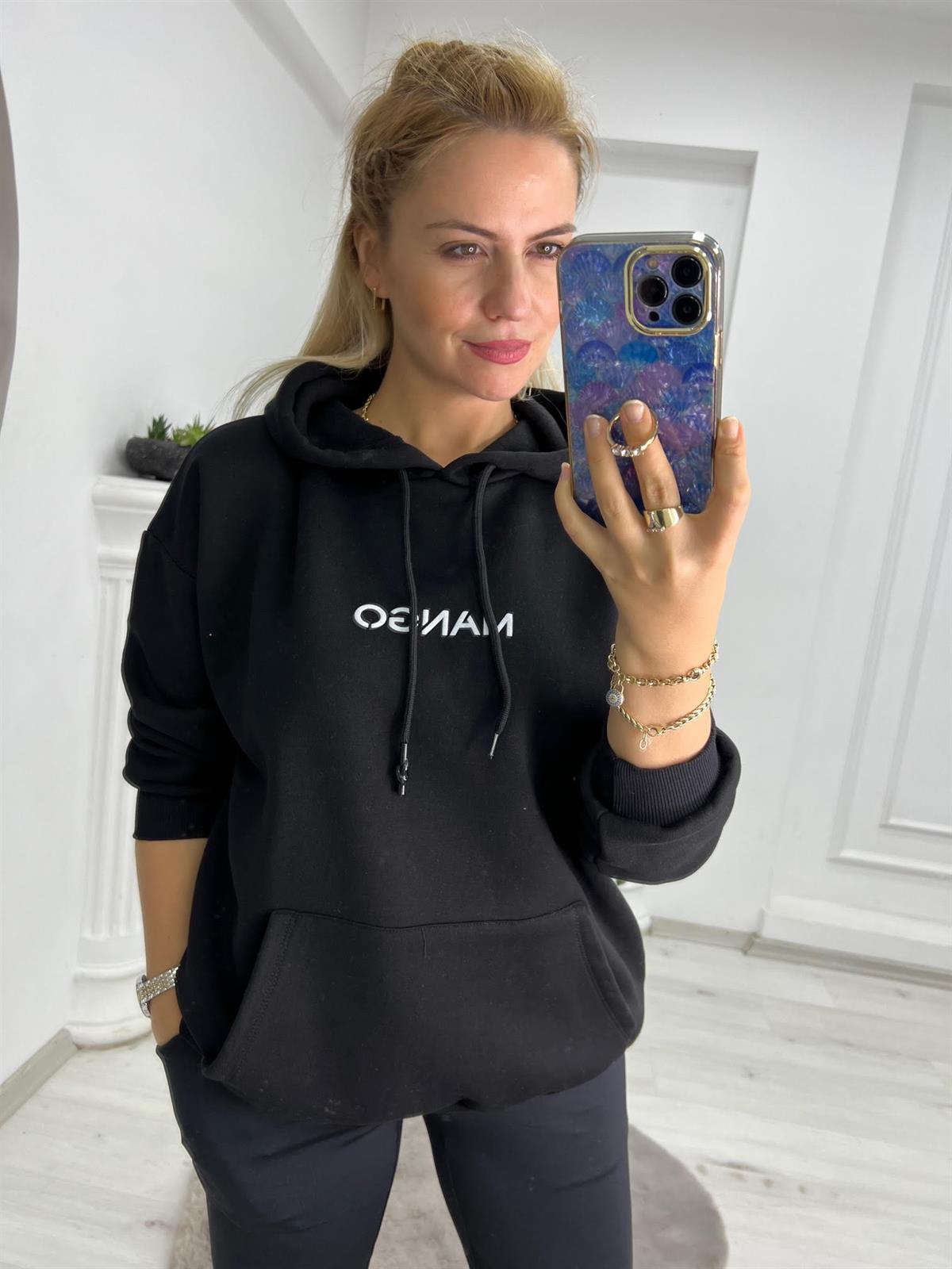 02 Kapüşonlu Sweat SİYAH
