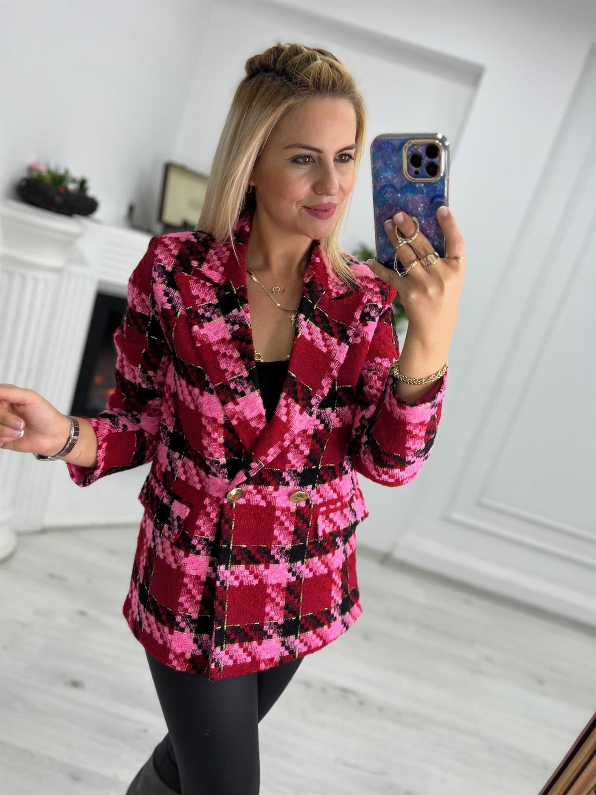 02018 Blazer Oversize Ceket KIRMIZI