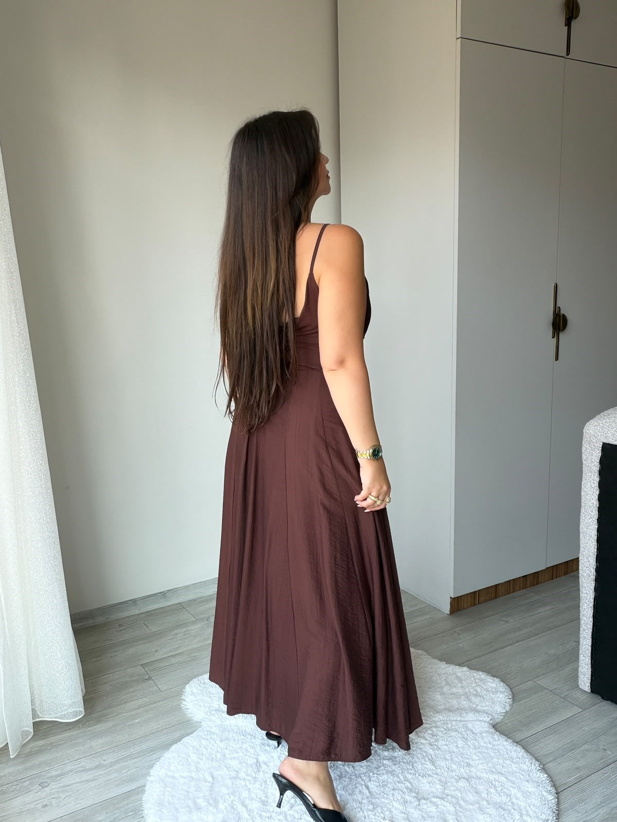 040 Elbise KAHVE