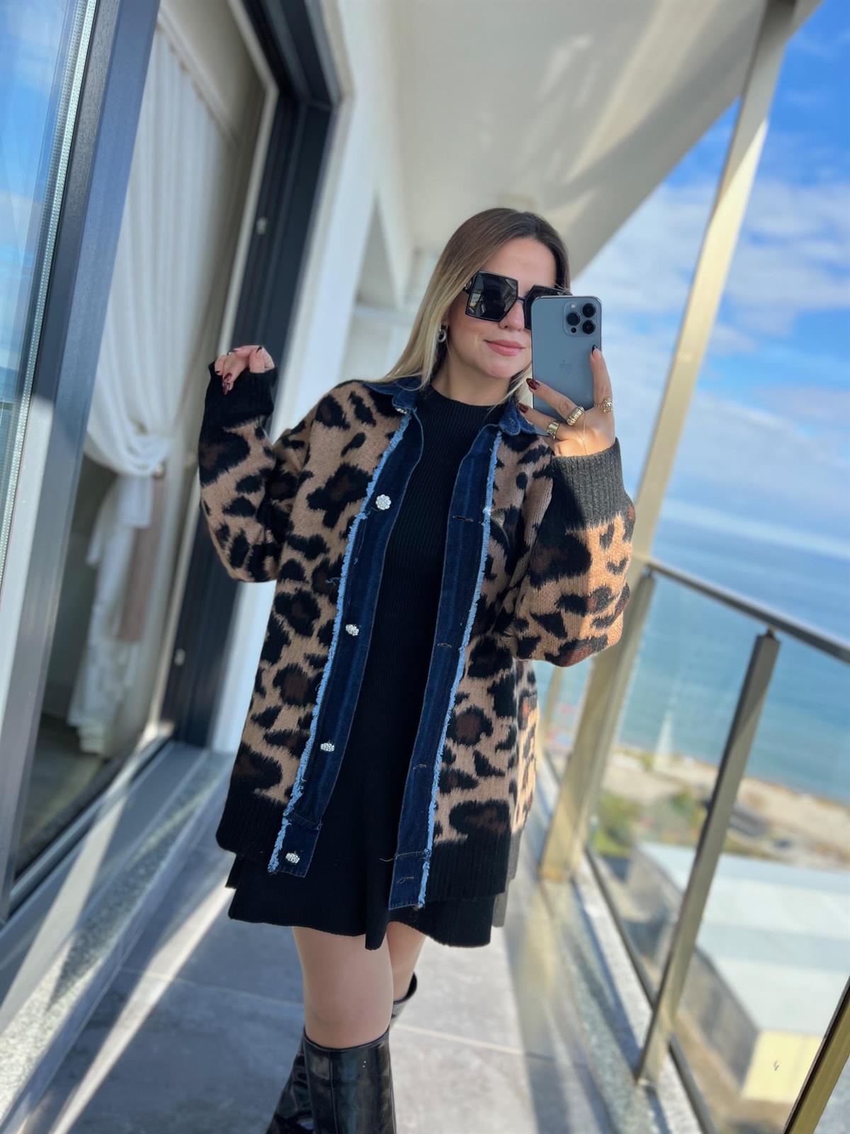 045  KoT Geçişli Leopar Hırka LEOPAR