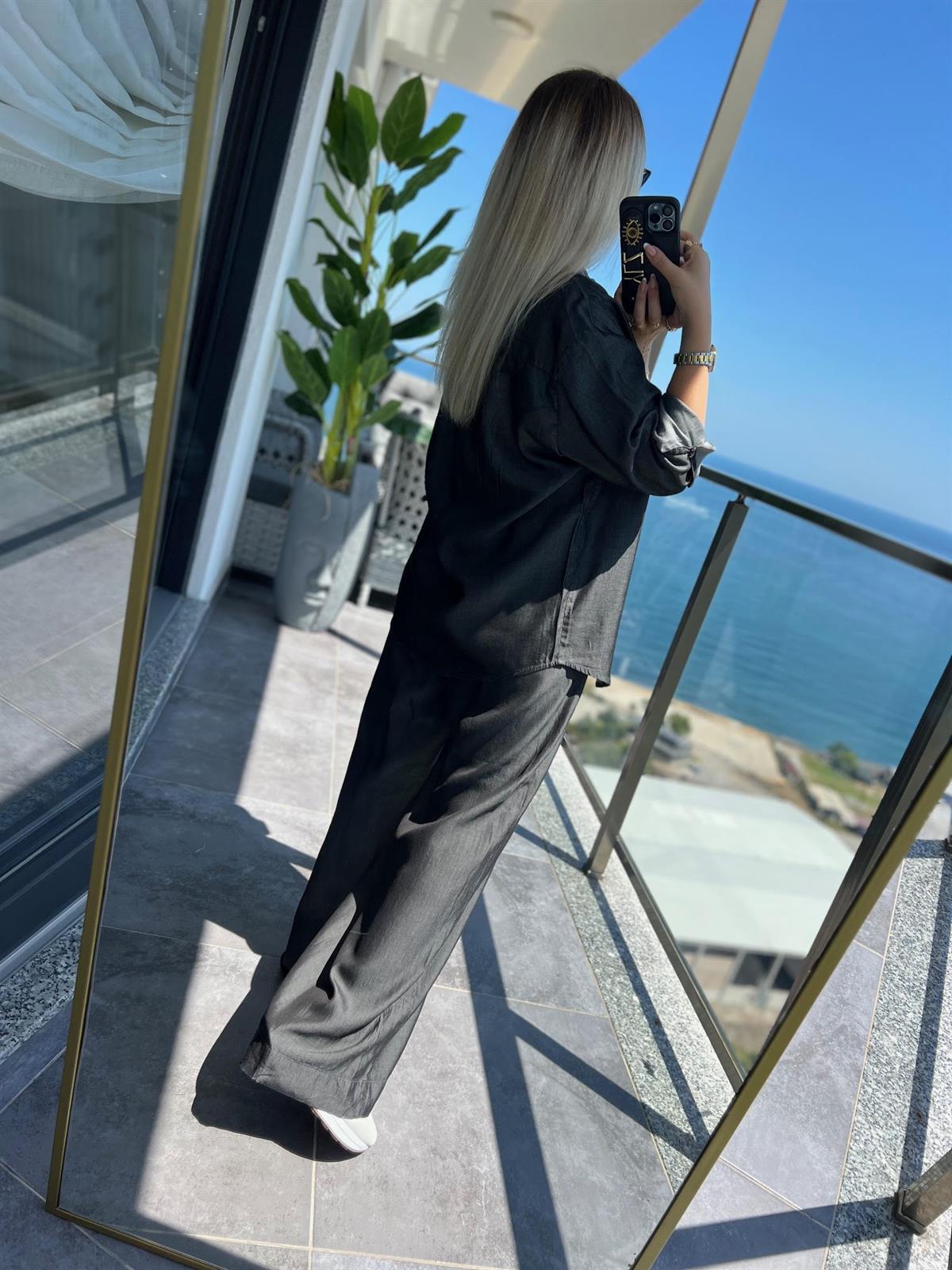 0528 Denim Gömlek Pantolon Takım ANTRESİT