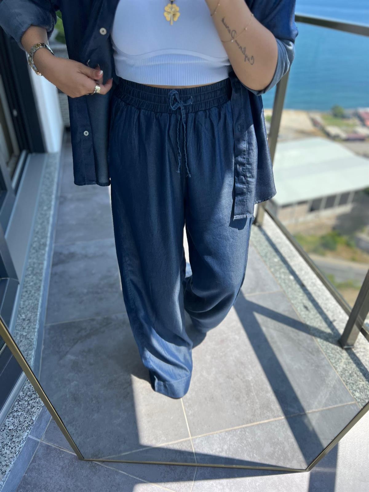 0528 Denim Gömlek Pantolon Takım LACİVERT