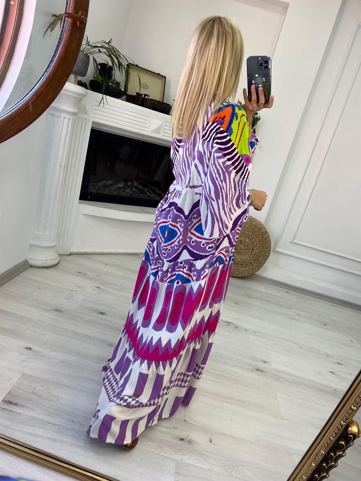 056 Katleya Model Elbise LİLA