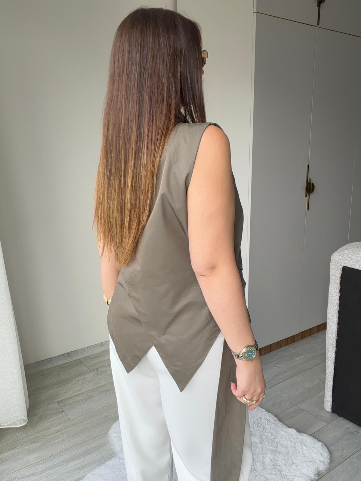 073 Bağlamalı Yelek HAKİ YEŞİL