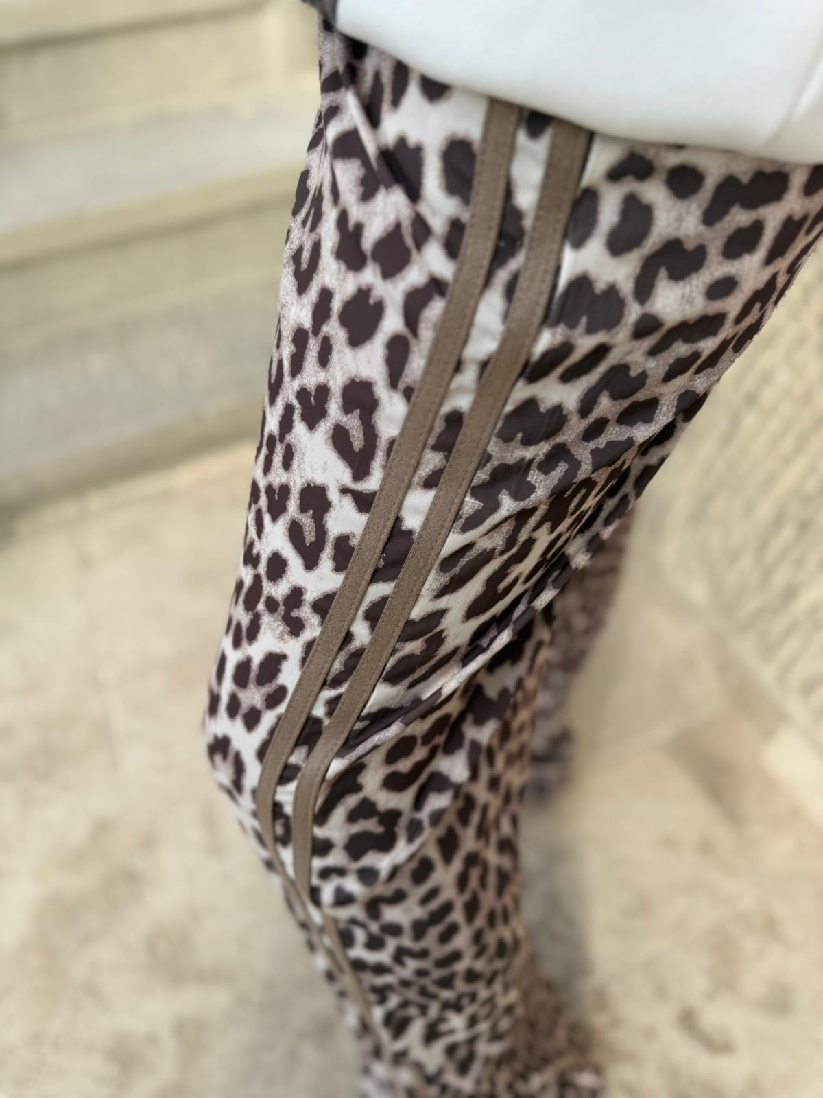 0993 Saten Leopar Pantolon KAHVE