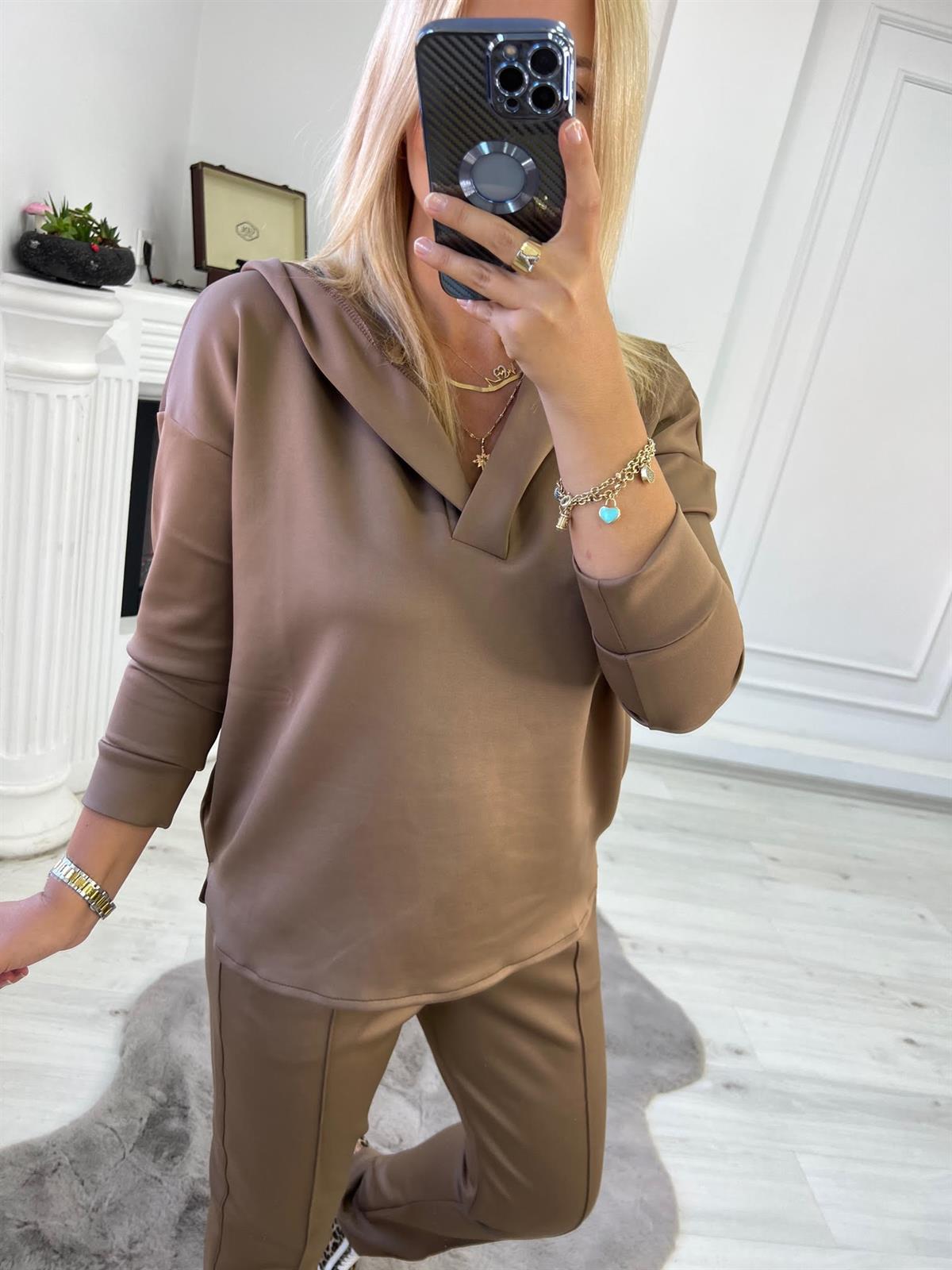 1001 Kapşonlu Skuba Sweatshirt KAHVE
