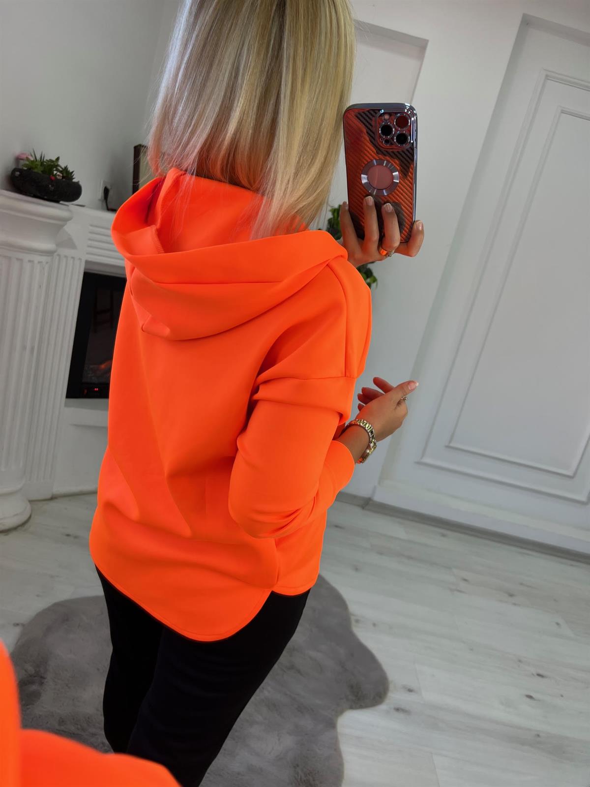 1001 Kapşonlu Skuba Sweatshirt NEON TURUNCU