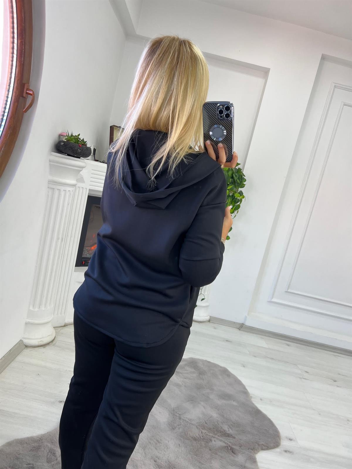 1001 Kapşonlu Skuba Sweatshirt SİYAH