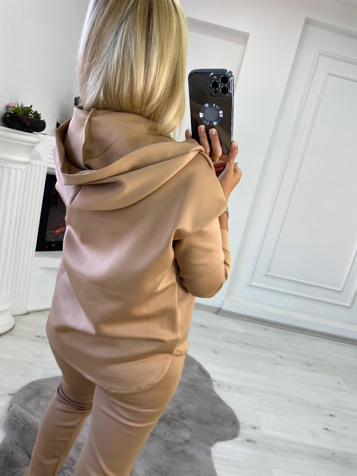 1001 Kapşonlu Skuba Sweatshirt VİZON