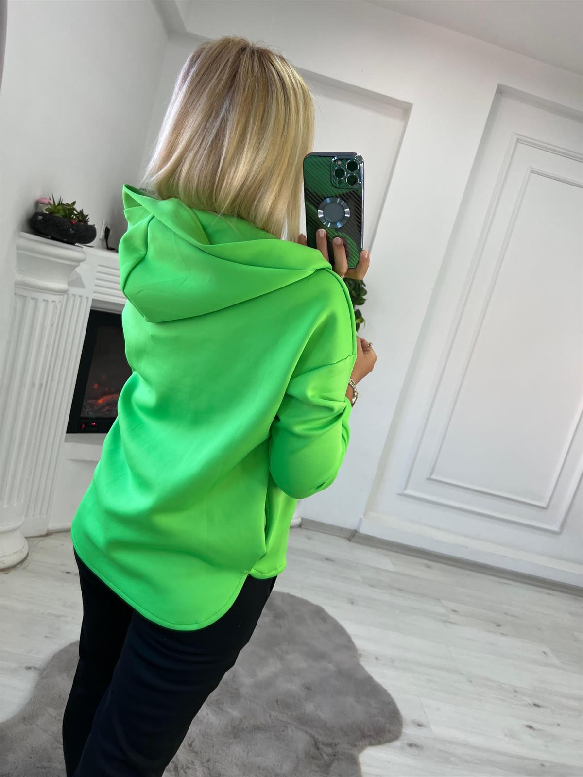 1001 Kapşonlu Skuba Sweatshirt YEŞİL