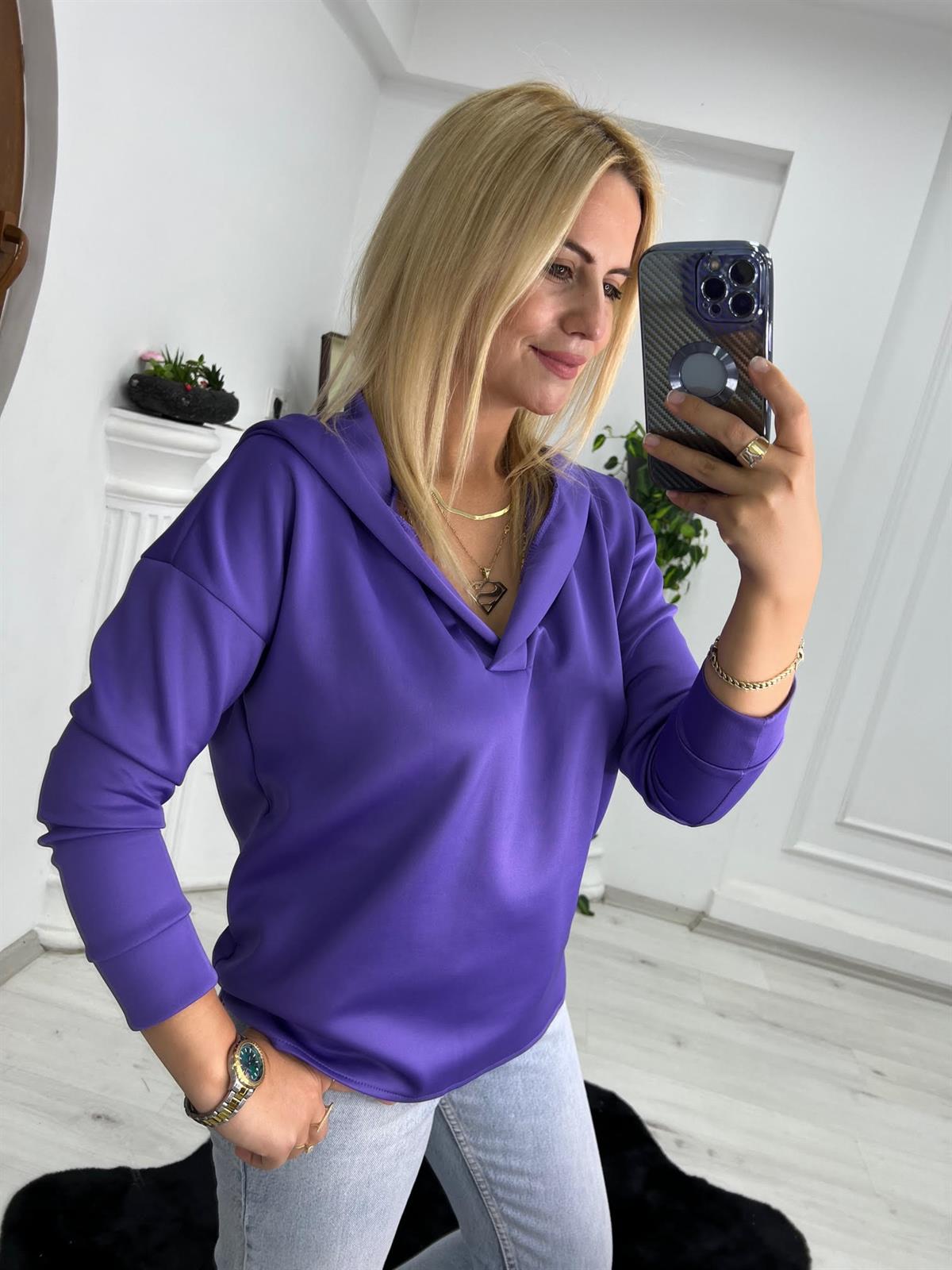 1001 Kapşonlu Skuba Sweatshirt MOR